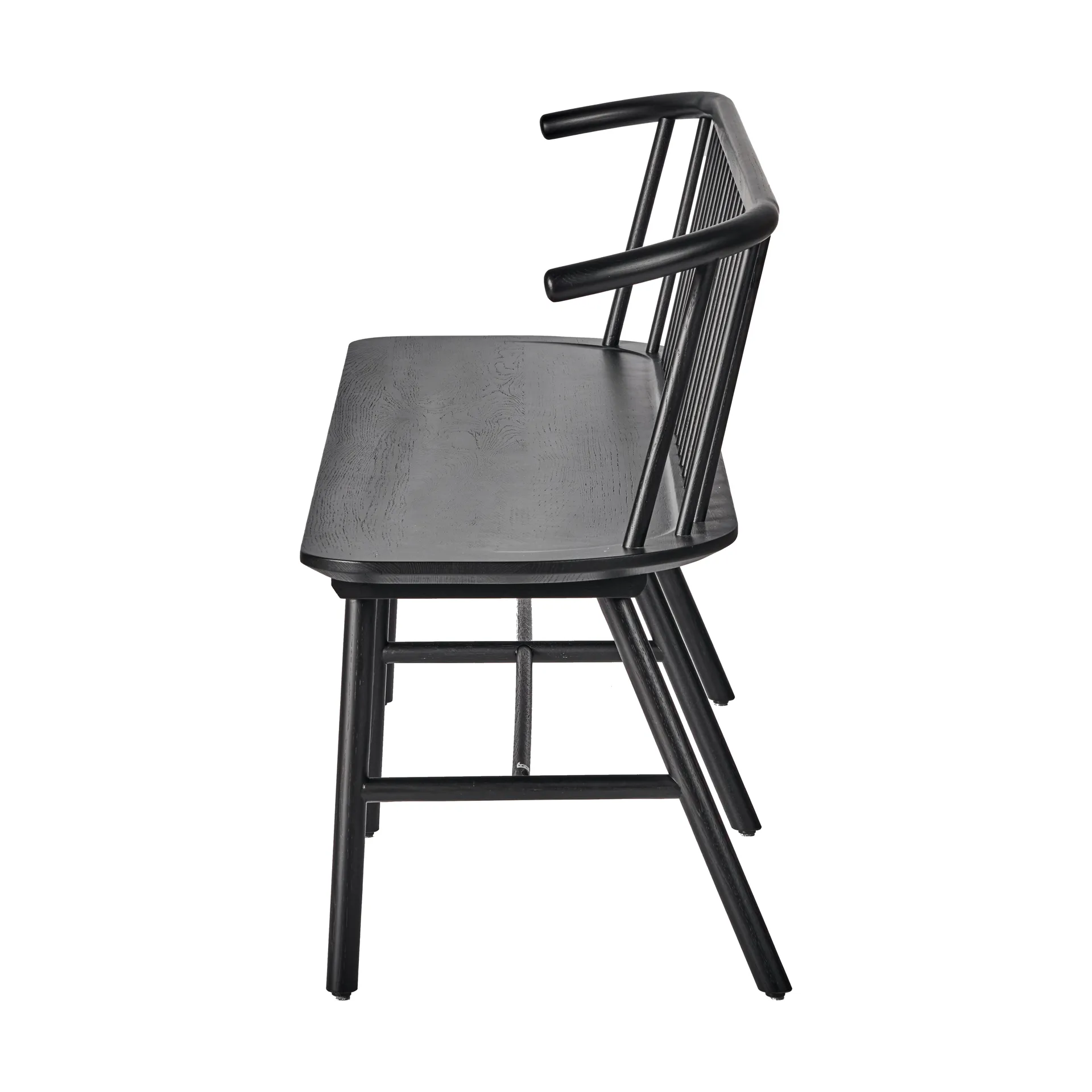 VIOR bank met rugleuning, Zwart gelakt eiken NJRD