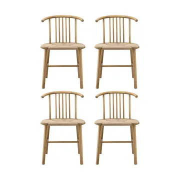 VIOR eetkamerstoel gevlochten zitting, Gelakt eiken-natuur, 4-pack - NJRD