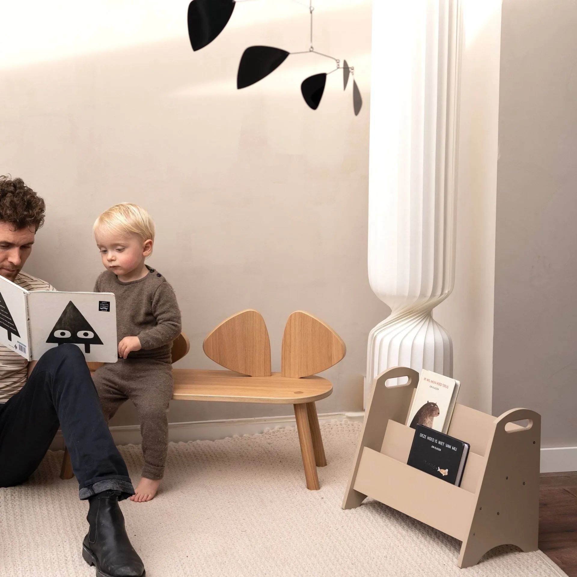 Book holder boekenplank voor kinderen, Beige Nofred