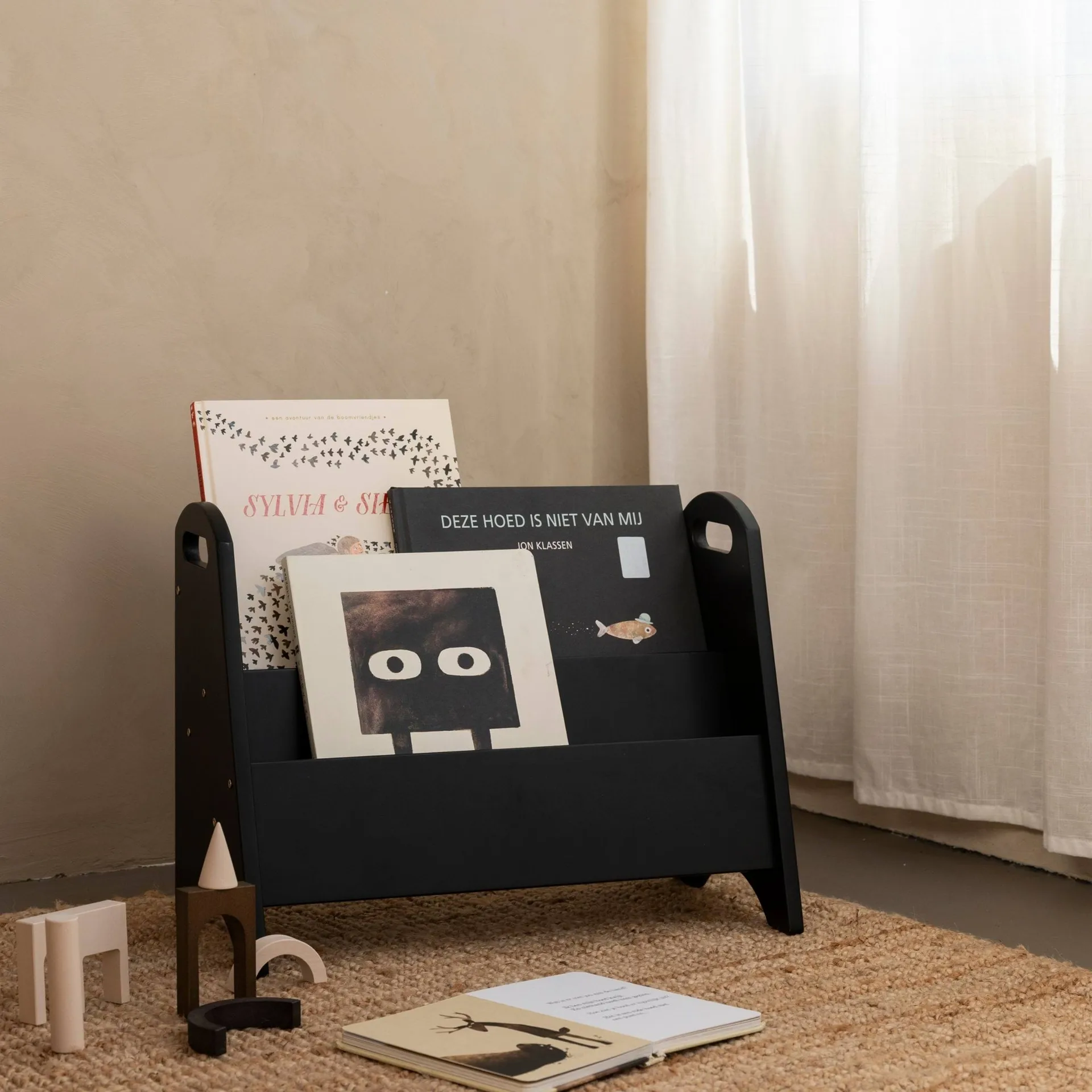Book holder boekenplank voor kinderen, Zwart Nofred