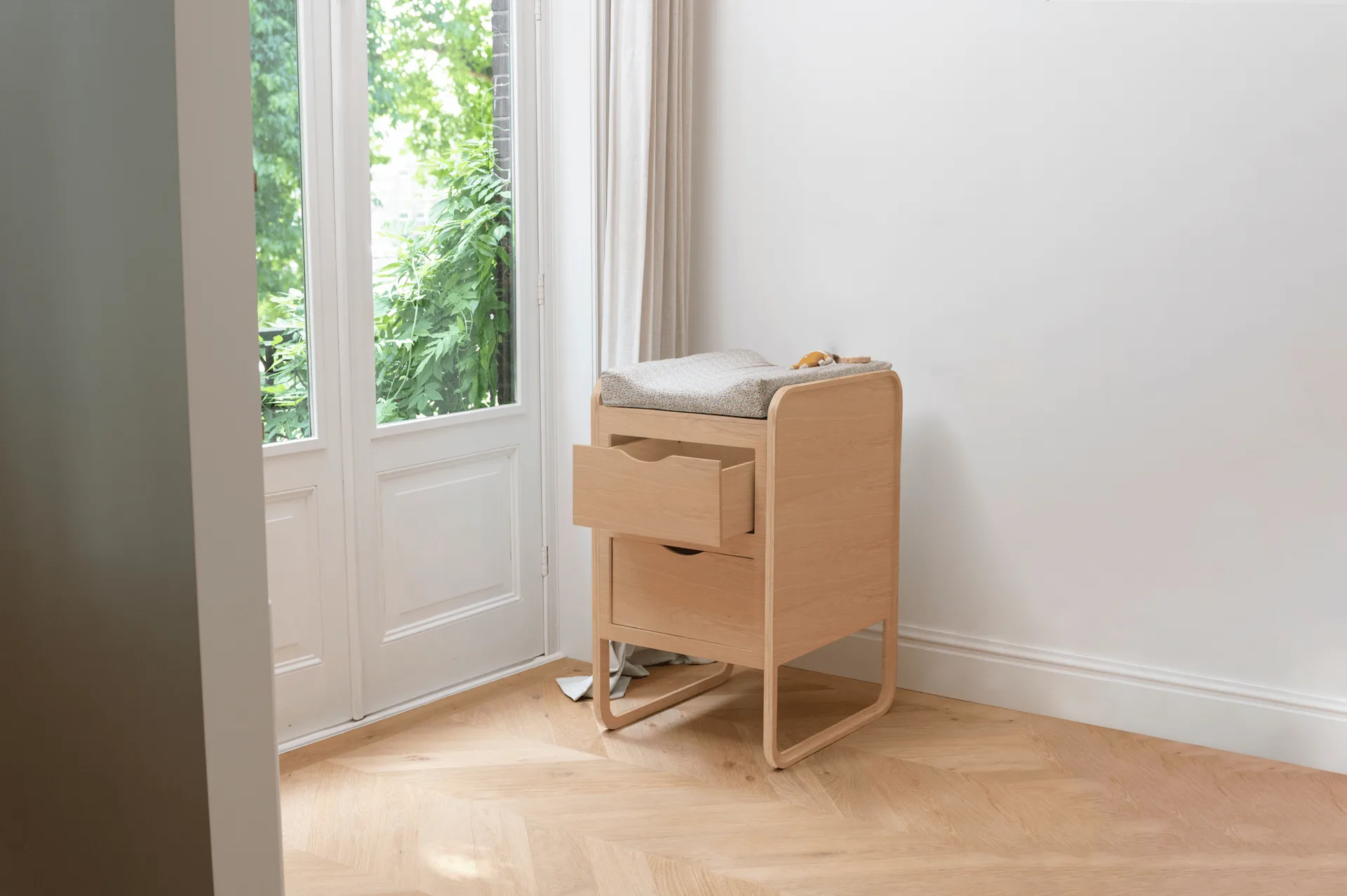 Form luiertafel 65,4x56x95 cm, Eiken Nofred