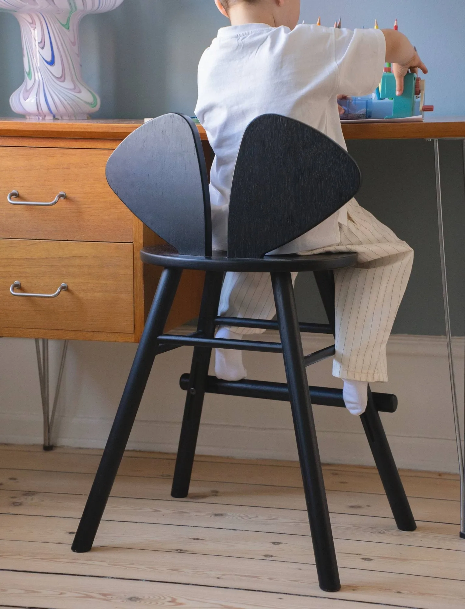 Mouse Chair Junior stoel, Zwart Nofred