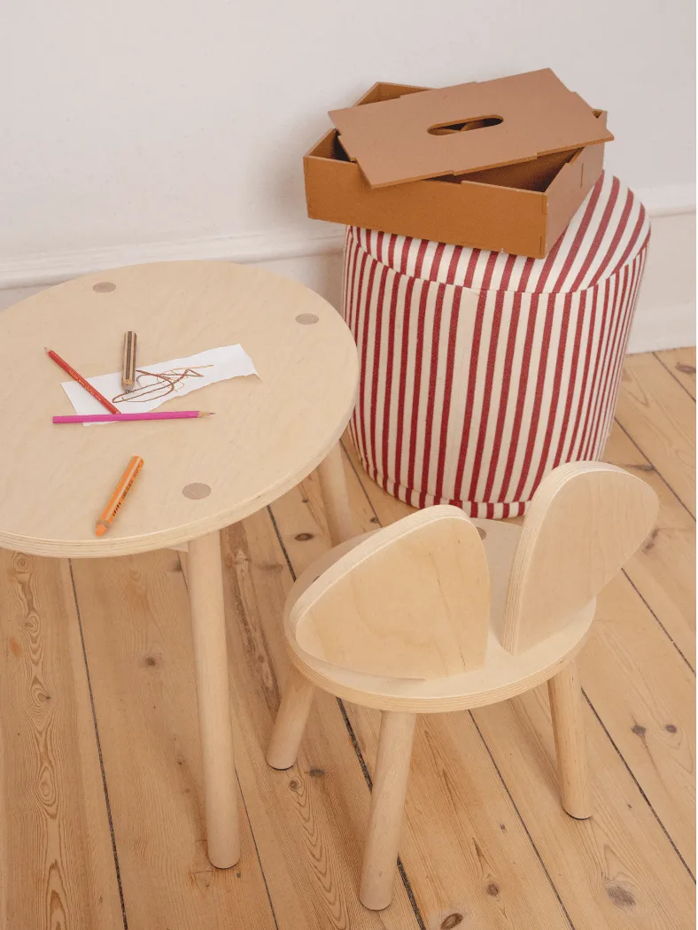 Mouse set kinderstoel + tafel, Berken Nofred