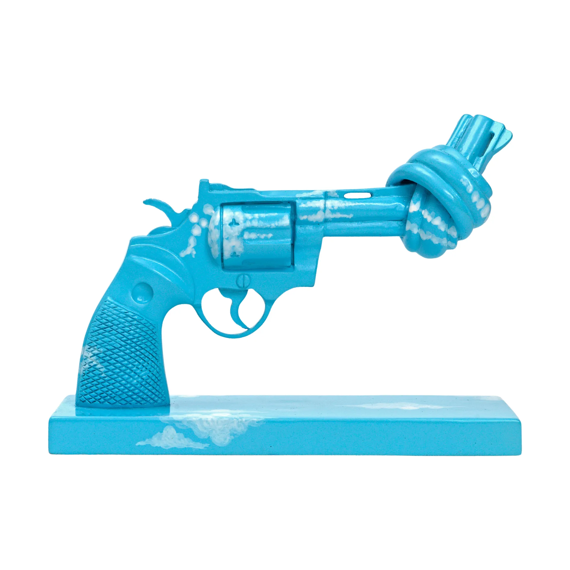 Imagine dekoration 30 cm, Blauw-wit Non Violence