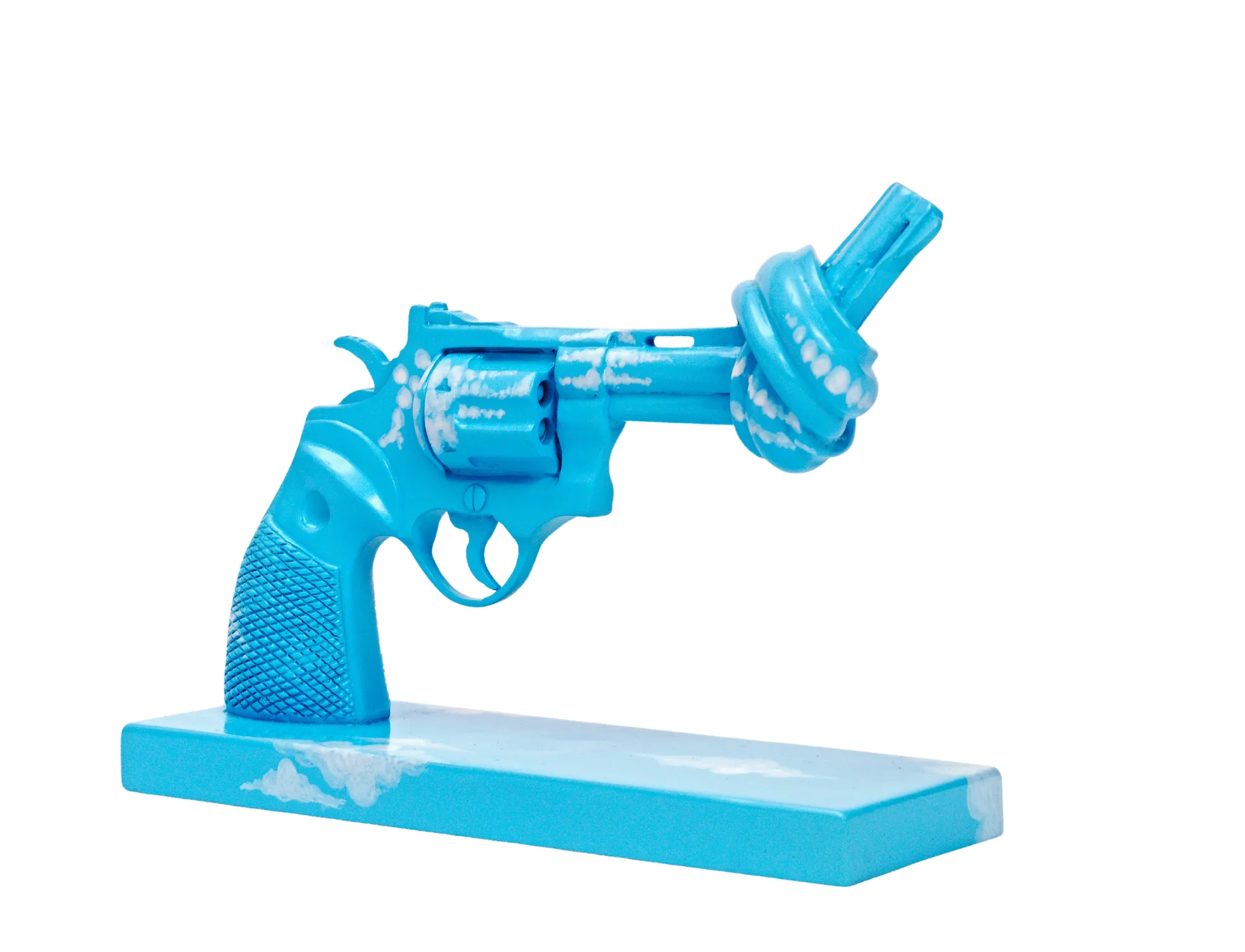Imagine dekoration 30 cm, Blauw-wit Non Violence