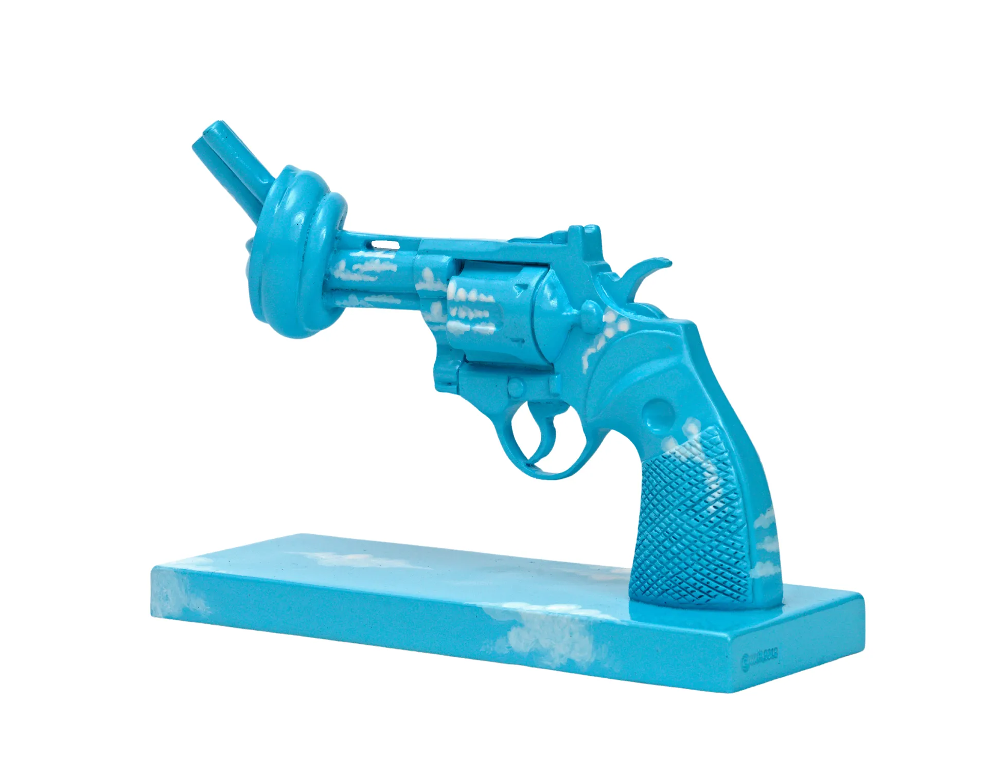 Imagine dekoration 30 cm, Blauw-wit Non Violence
