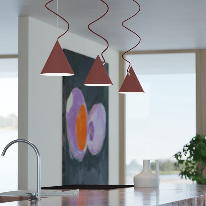 Castor hanglamp 20 cm, Bordeauxrood-donkerrood-messing Noon