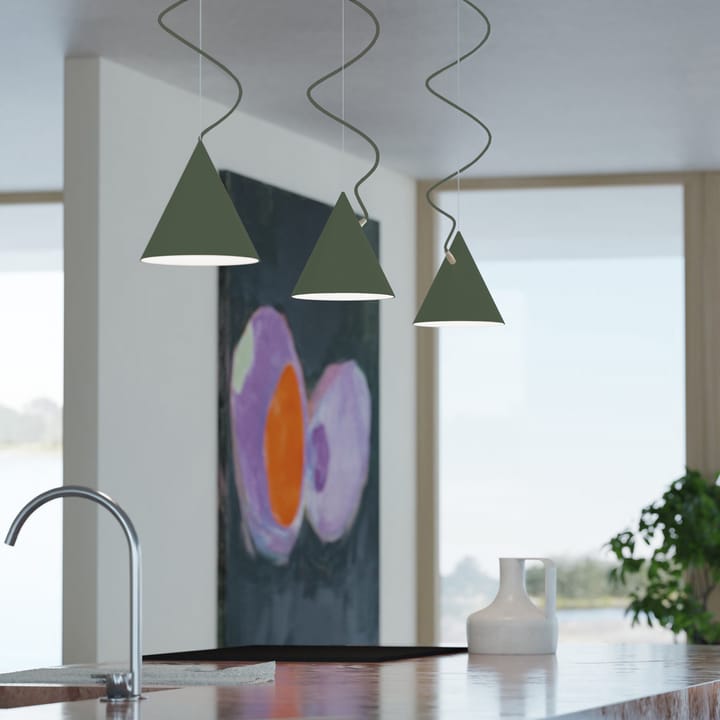 Castor hanglamp 20 cm, Militairgroen-groen-messing Noon