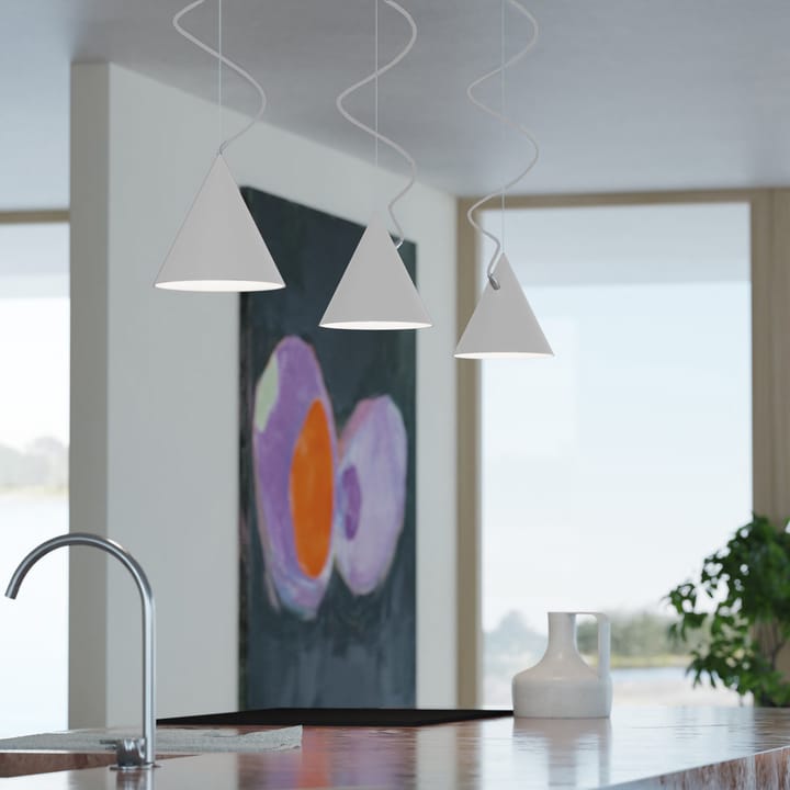 Castor hanglamp 20 cm, Wit-wit-zilver Noon