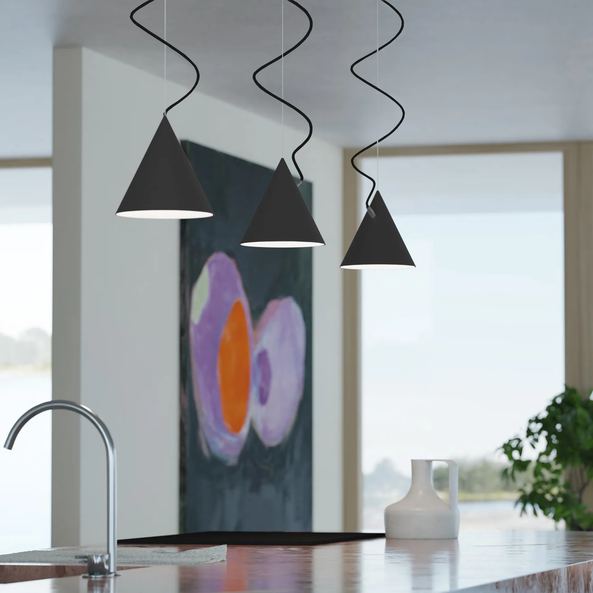 Castor hanglamp 20 cm, Zwart-zwart-zwart Noon