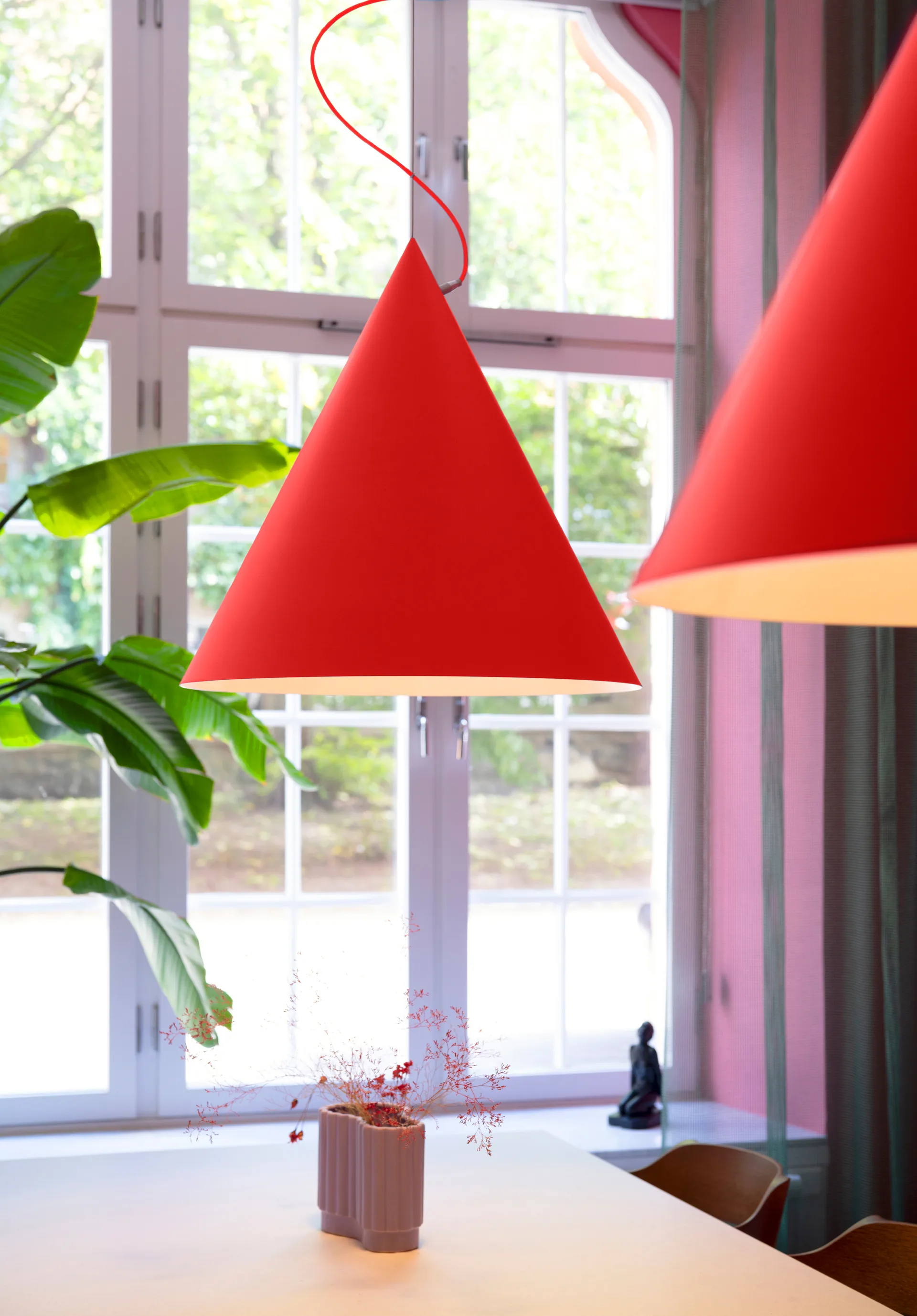 Castor hanglamp 60 cm, Rood-rood-zilver Noon