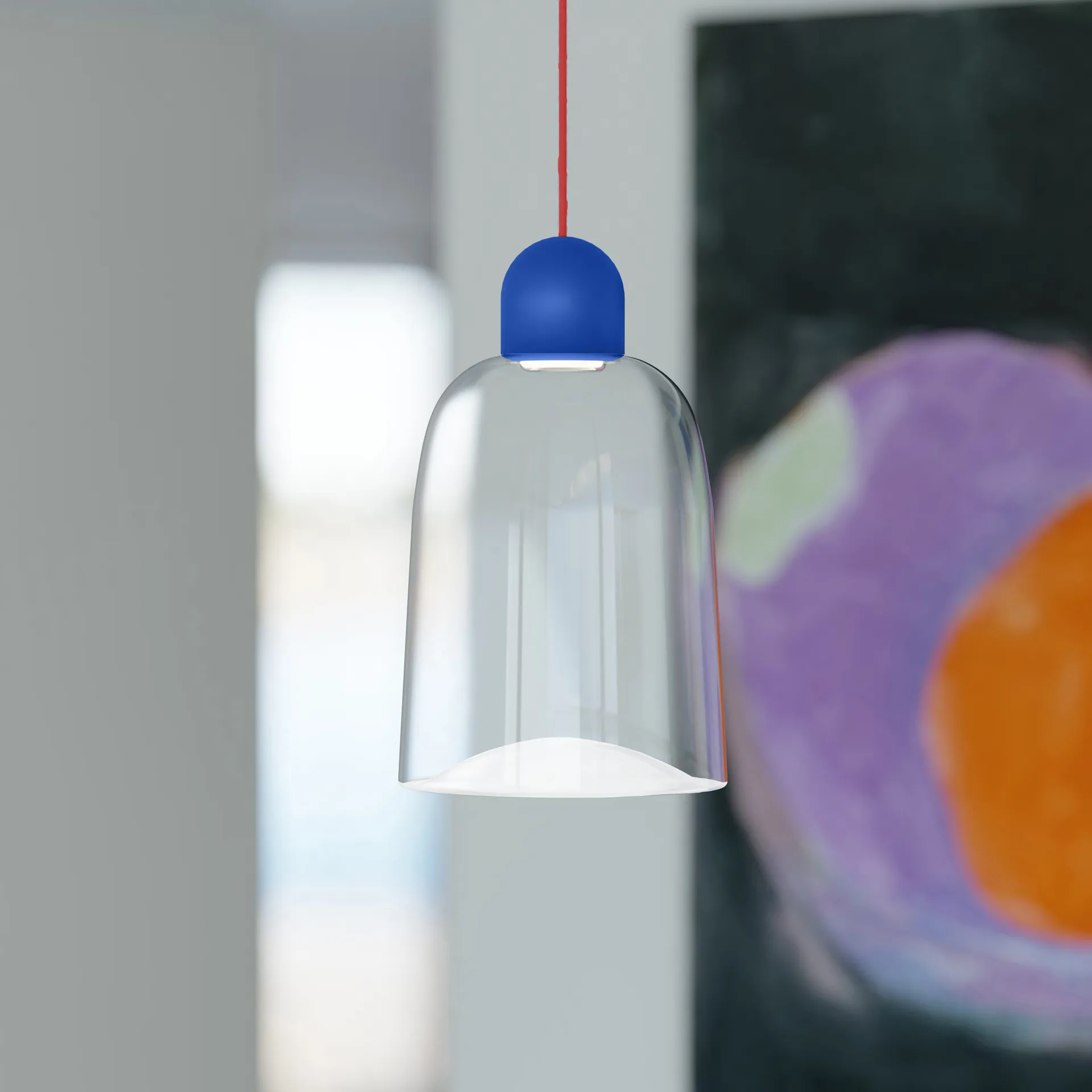 Dia hanglamp 27 cm, Klaarblauw-rood Noon