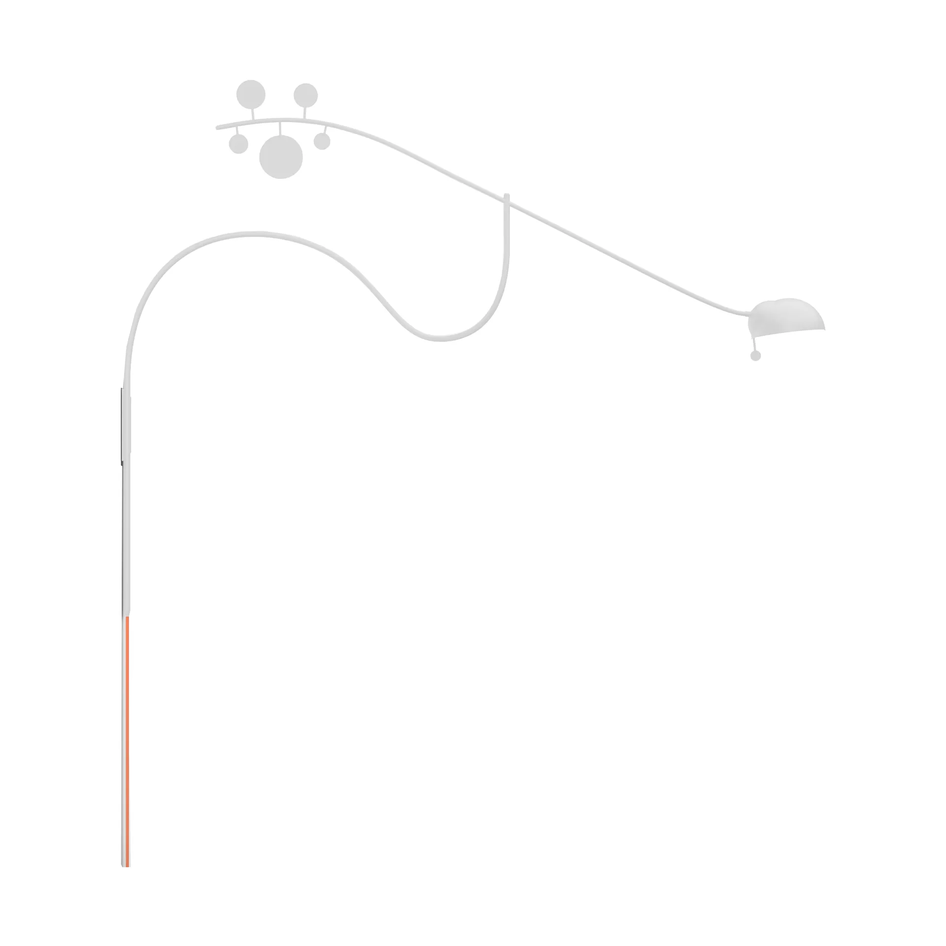 Juno wandlamp, Wit-oranje Noon