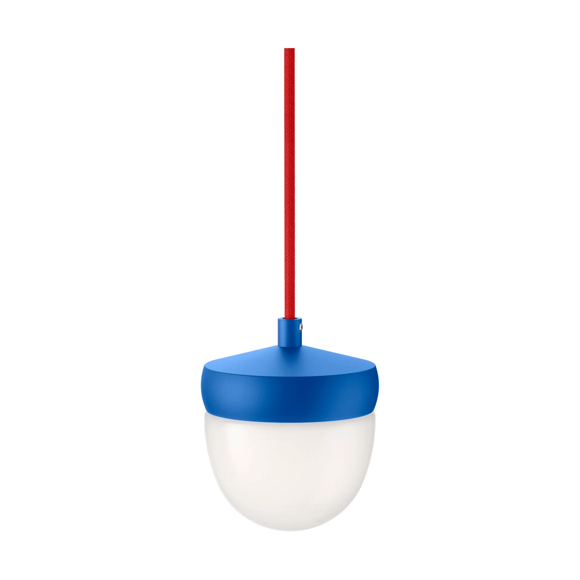 Pan hanglamp frosted 10 cm, Klaarblauw-rood Noon