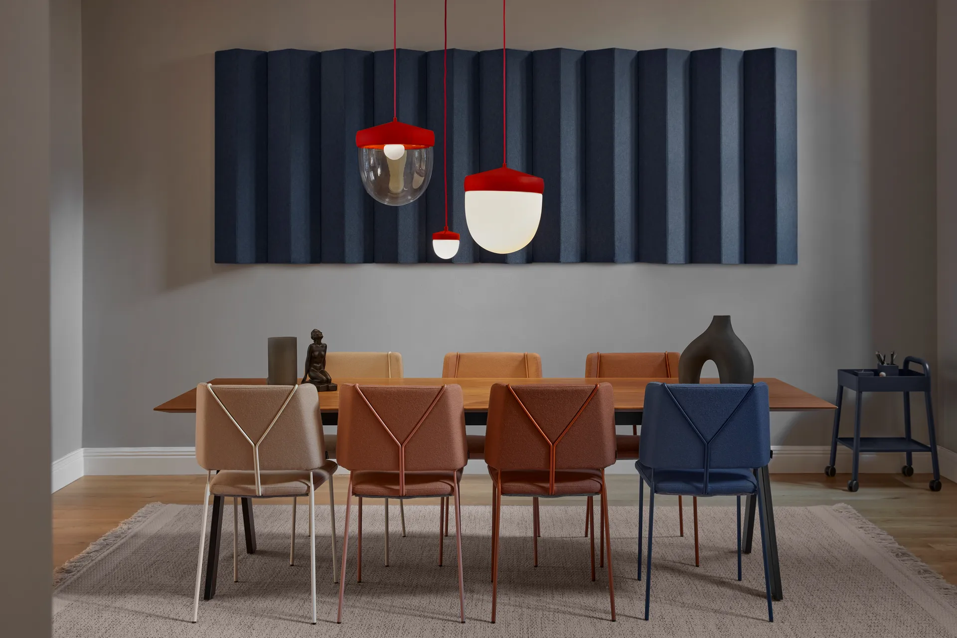 Pan hanglamp frosted 10 cm, Rood-rood Noon