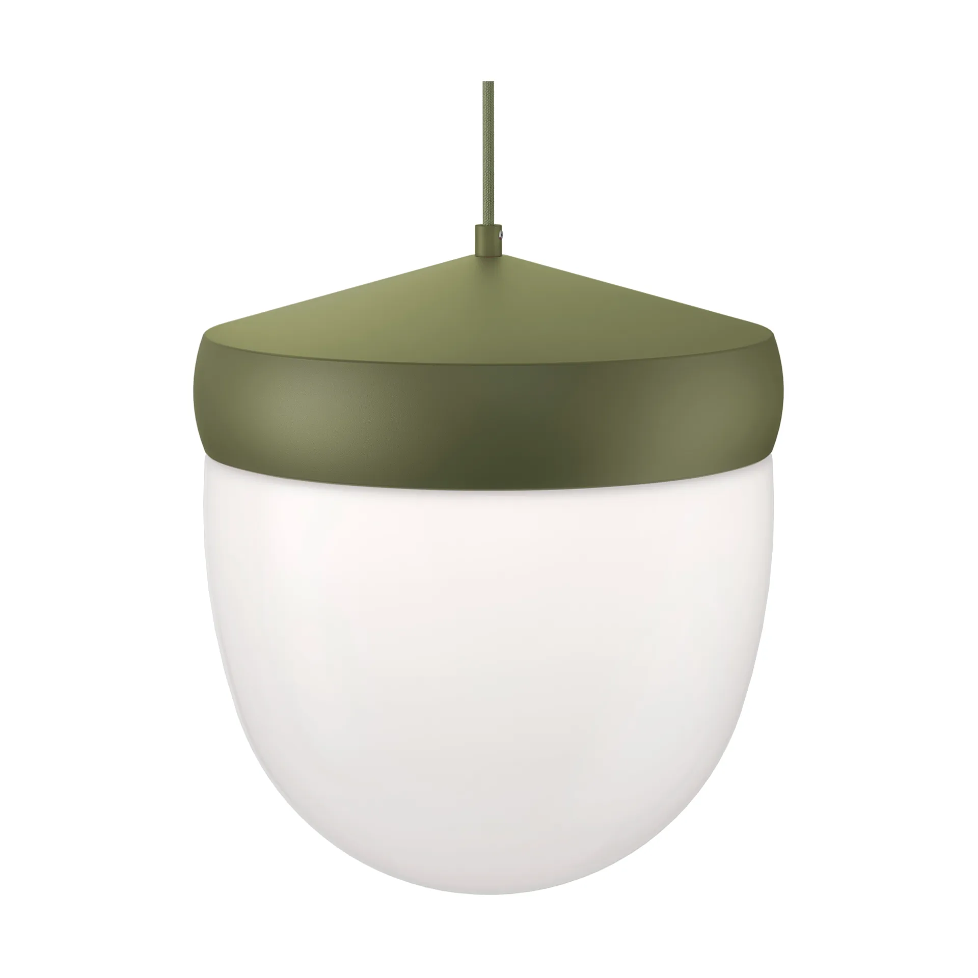 Pan hanglamp frosted 30 cm, Militairgroen-groen Noon