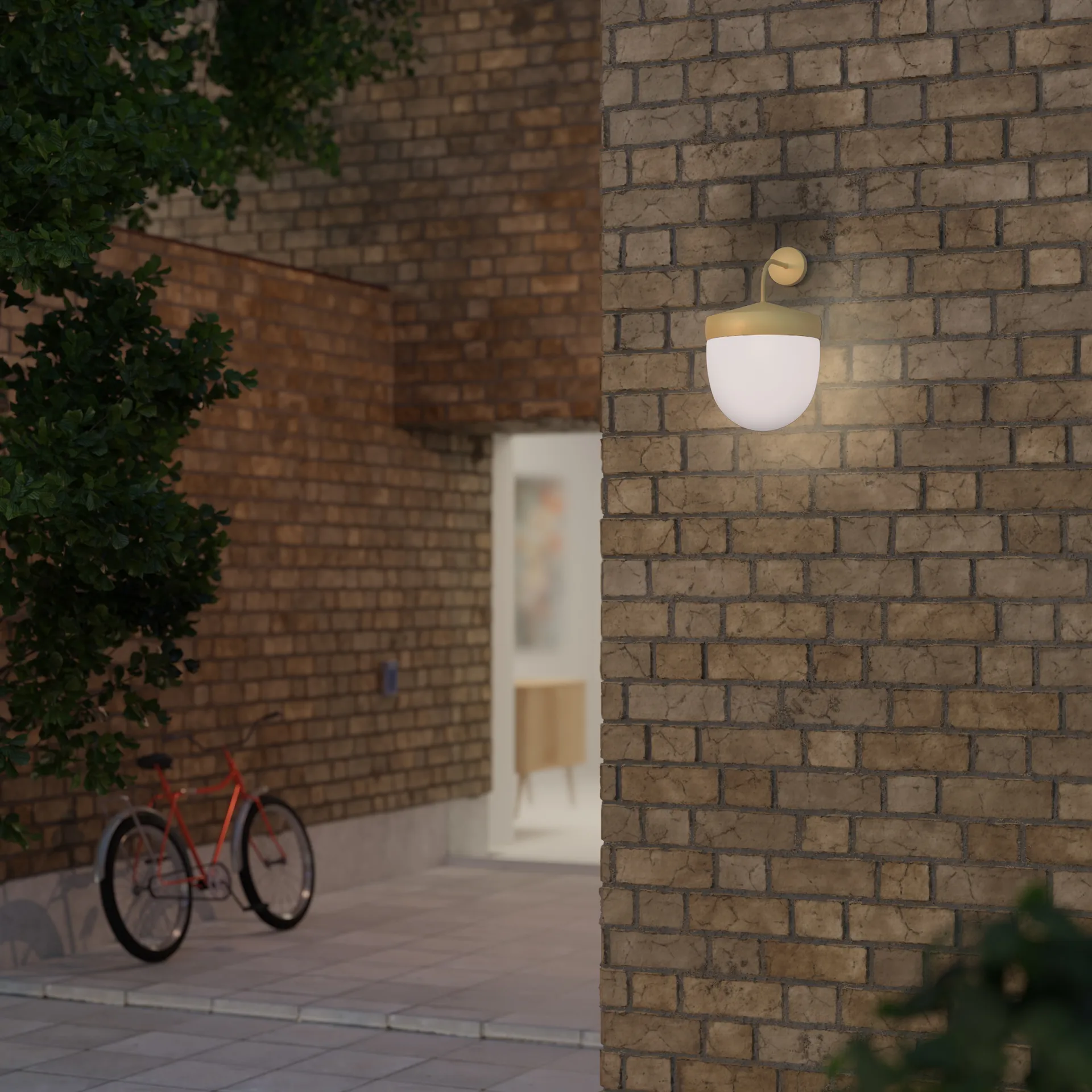 Pan wandlamp frosted 30 cm, Beige Noon