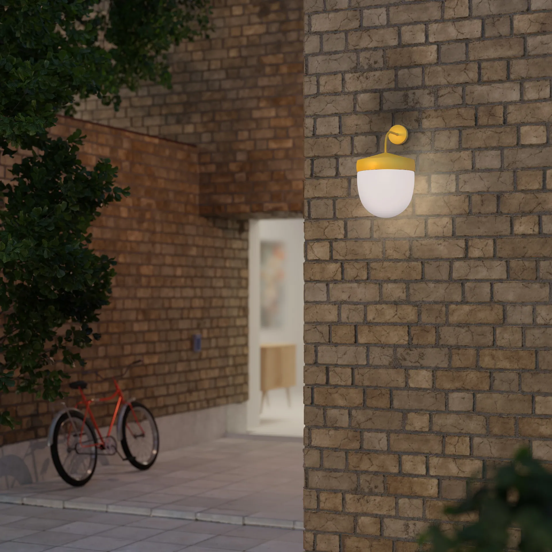 Pan wandlamp frosted 30 cm, Goudgeel Noon