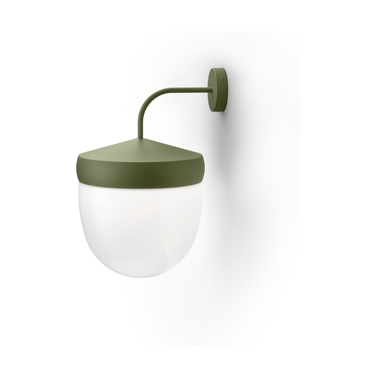 Noon Pan wandlamp frosted 30 cm Militairgroen