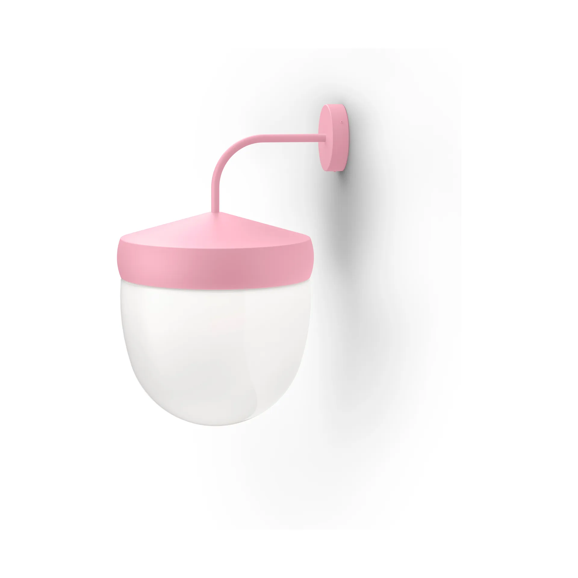 Pan wandlamp frosted 30 cm, Roze Noon