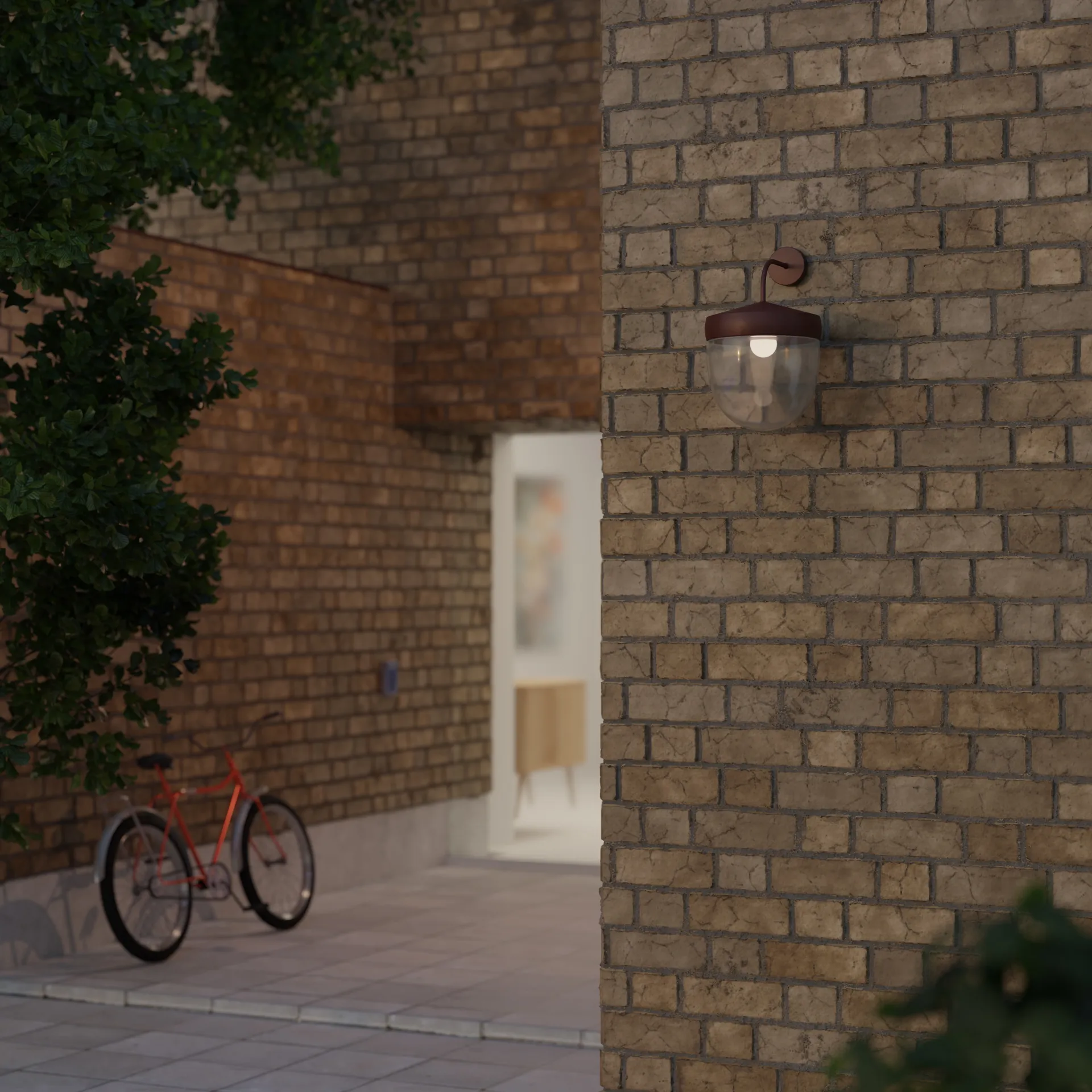 Pan wandlamp helder 30 cm, Bordeauxrood Noon