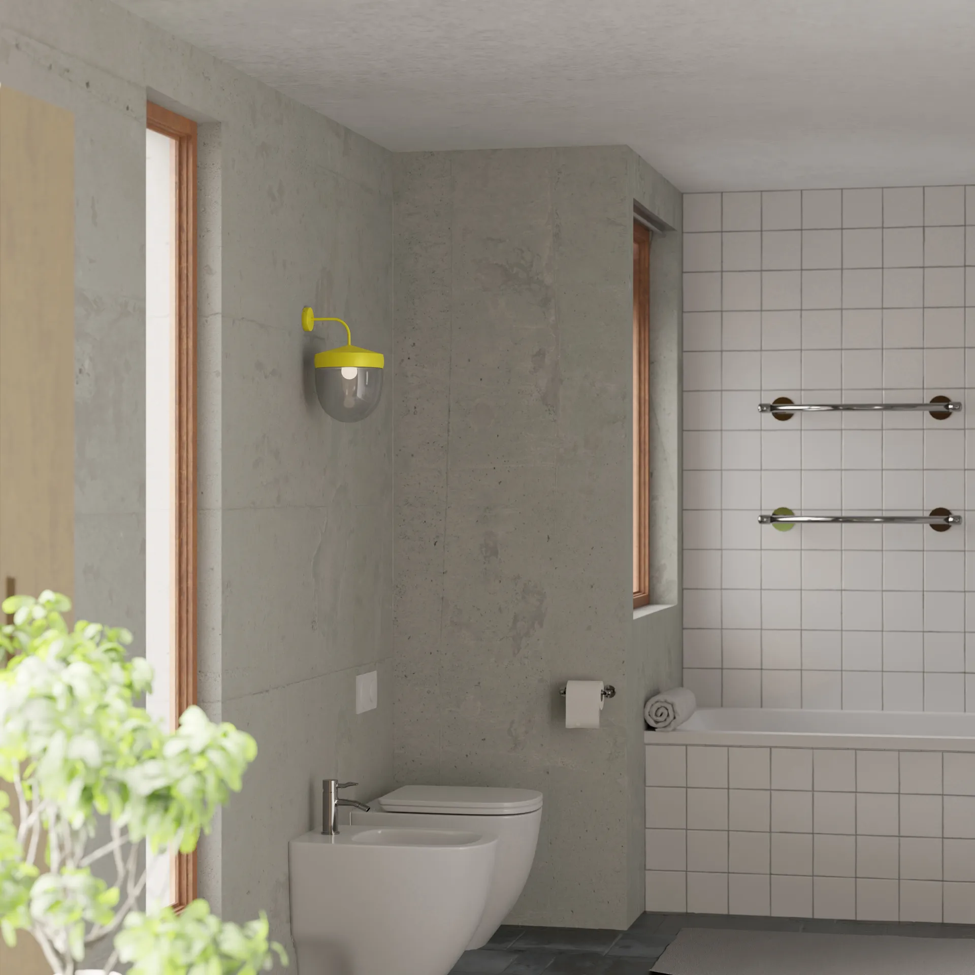 Pan wandlamp helder 30 cm, Gul Noon