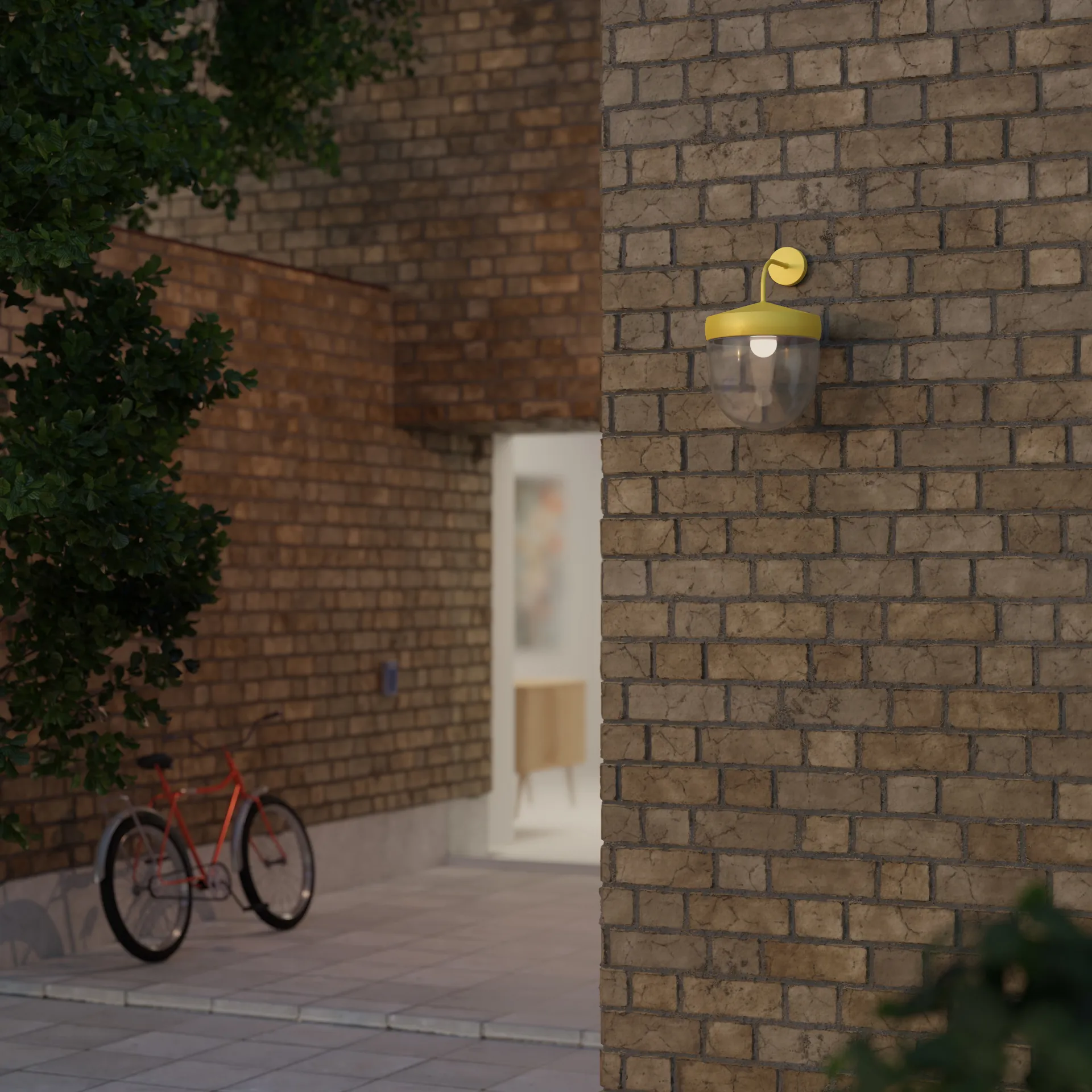 Pan wandlamp helder 30 cm, Gul Noon