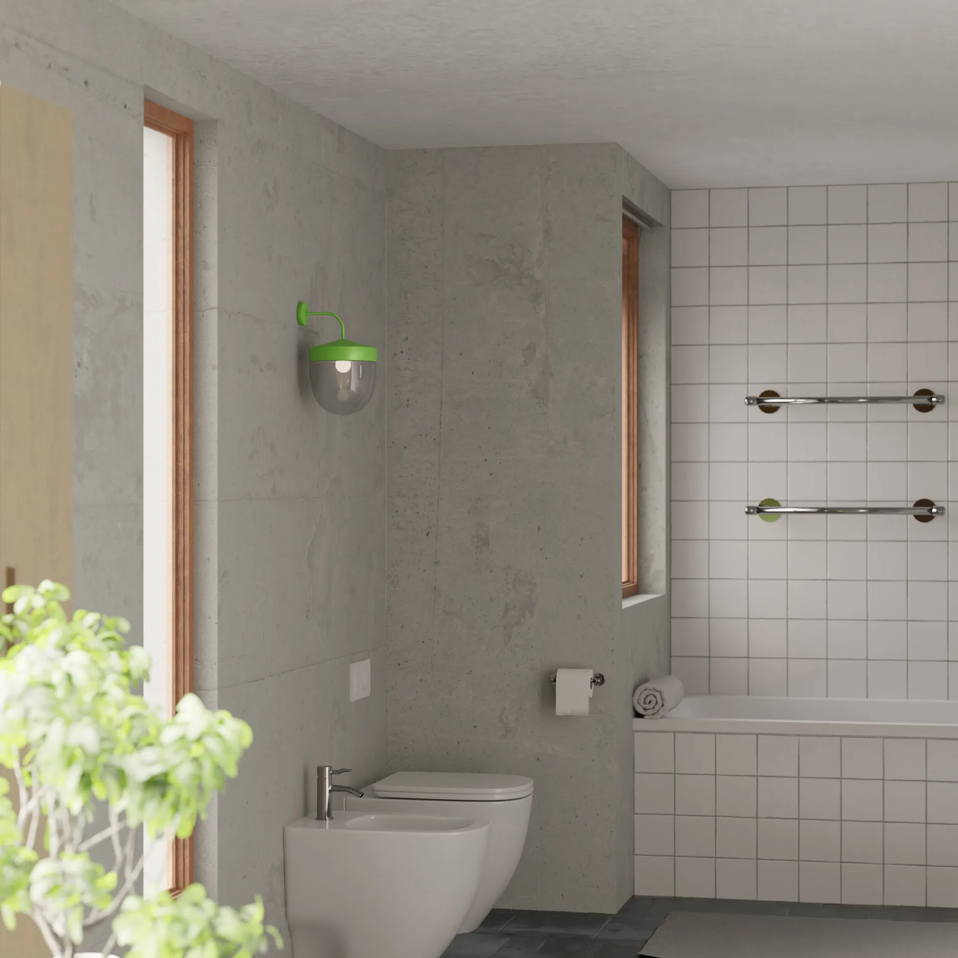 Pan wandlamp helder 30 cm, Lichtgroen Noon