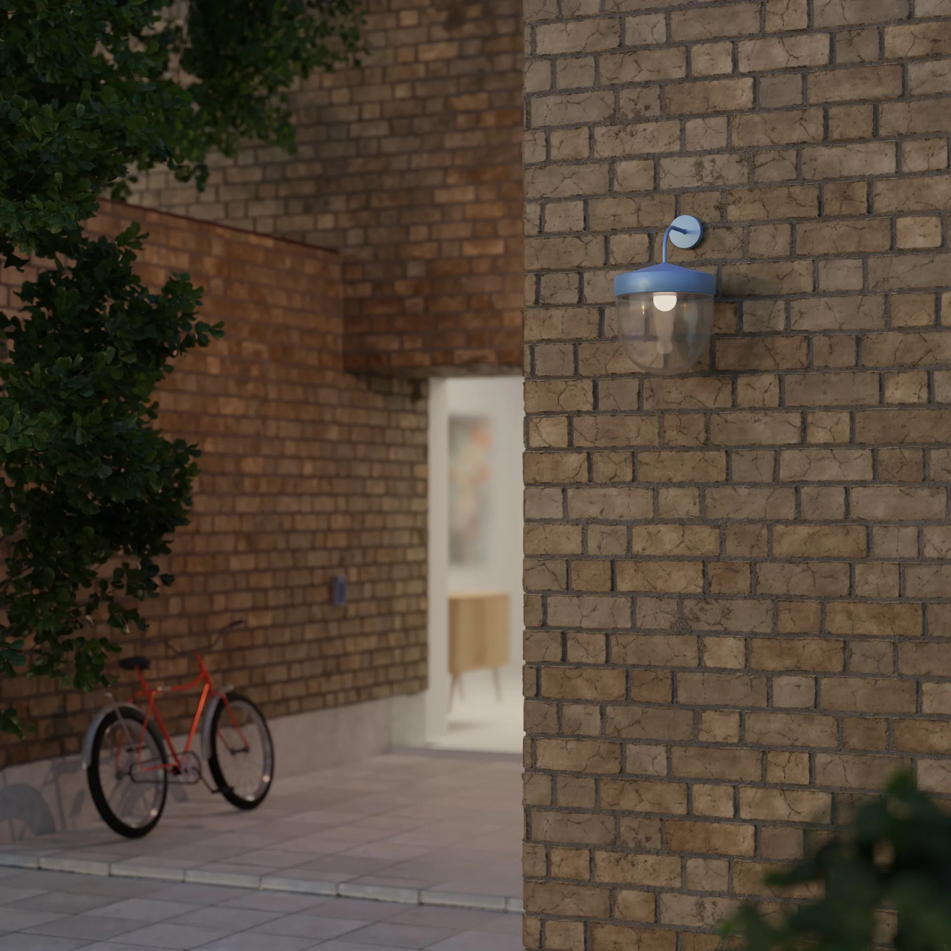 Pan wandlamp helder 30 cm, Pastelblauw Noon