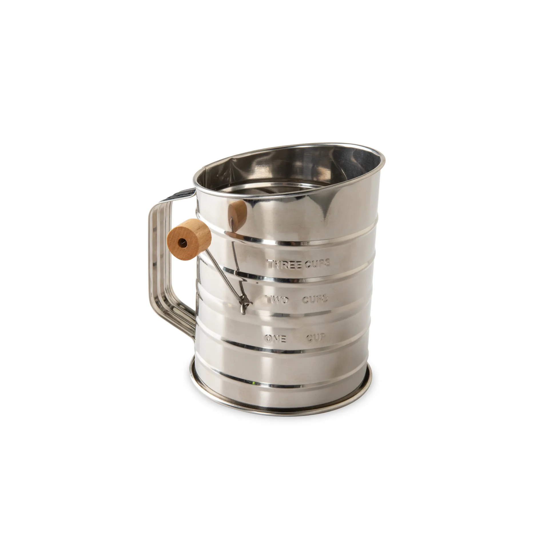 Meelzeef met houten handvat, Roestvrij staal Nordic Ware