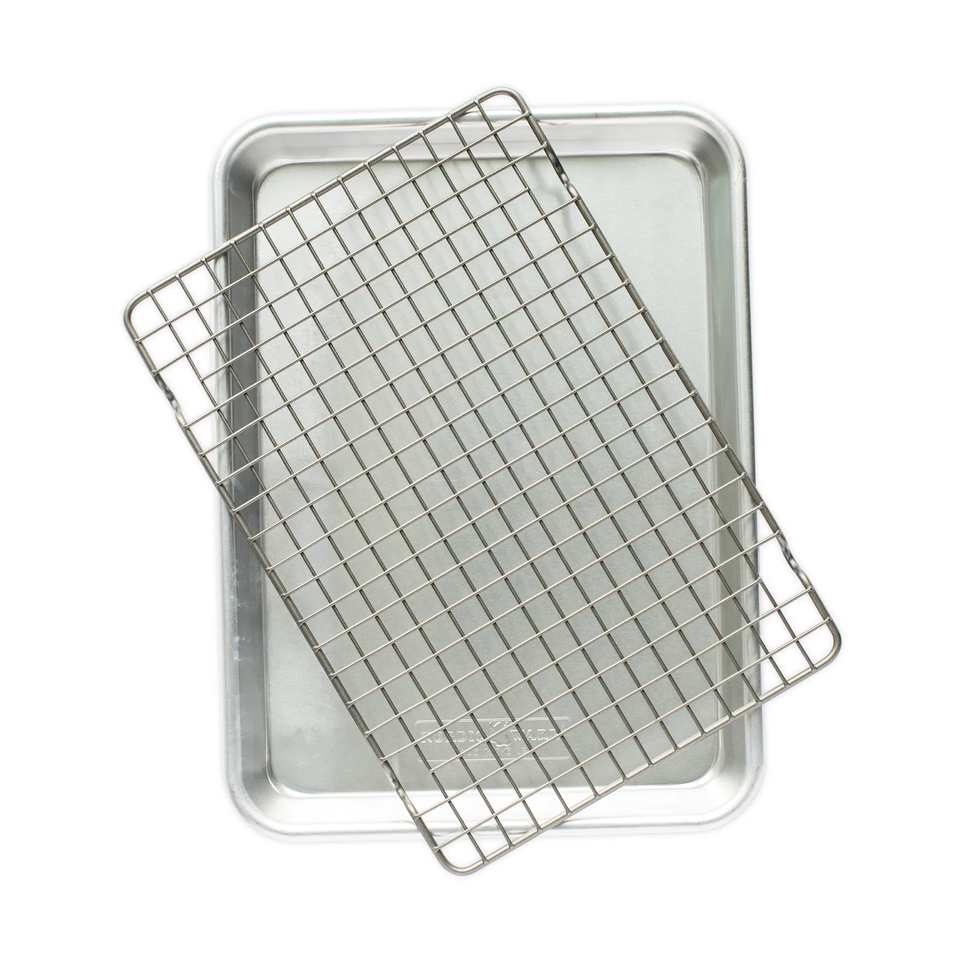 Naturals quarter sheet bakplaat met rooster, Zilverkleurig Nordic Ware
