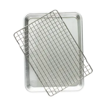 Naturals quarter sheet bakplaat met rooster - Zilverkleurig - Nordic Ware