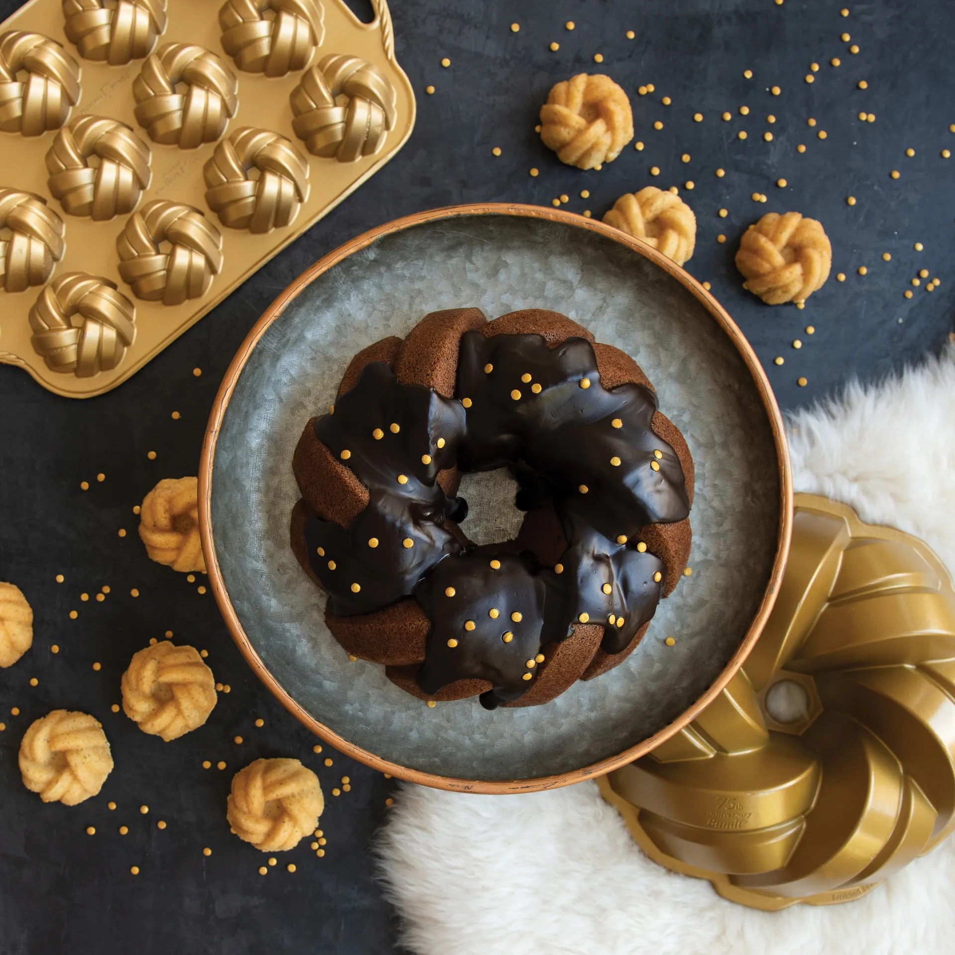 Nordic Ware 75th anniversary braided bundt bakvorm, 0,72 l mini Nordic Ware