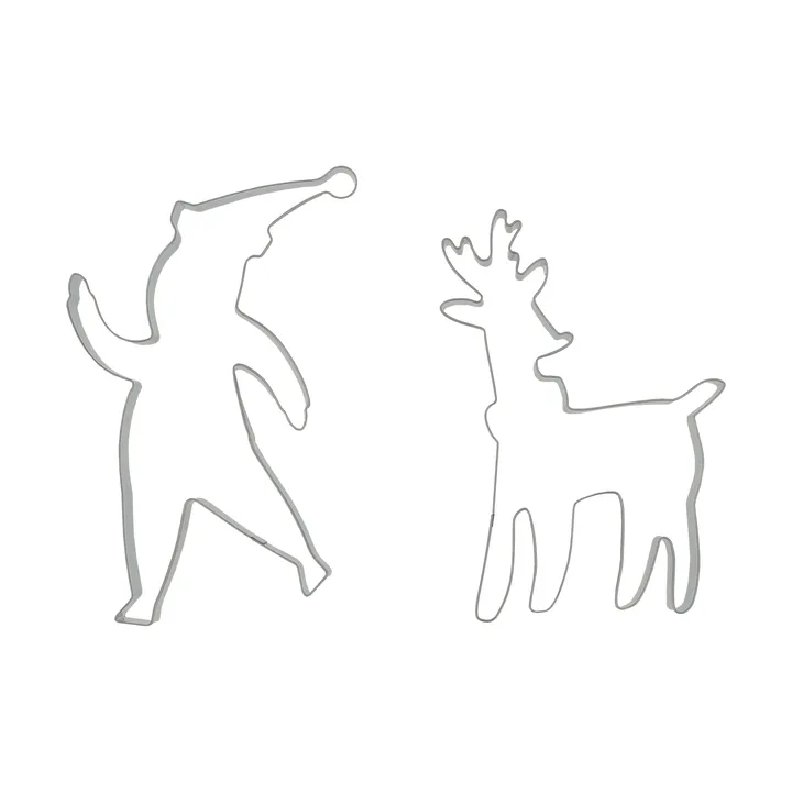 BAKE koekjesuitsteker - Kerstman & rendier, 2-delig - Nordwik