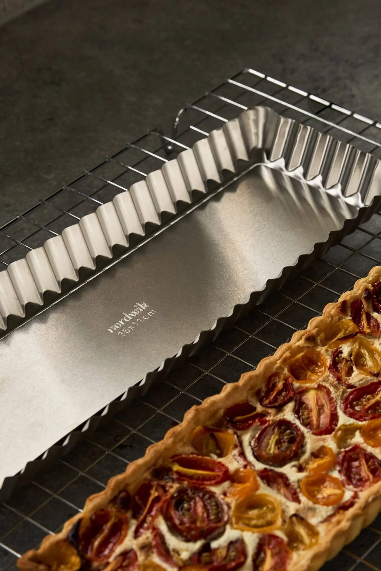 BAKE taartvorm met losse bodem, Rechthoekig, roestvrij staal, 35x11 cm Nordwik