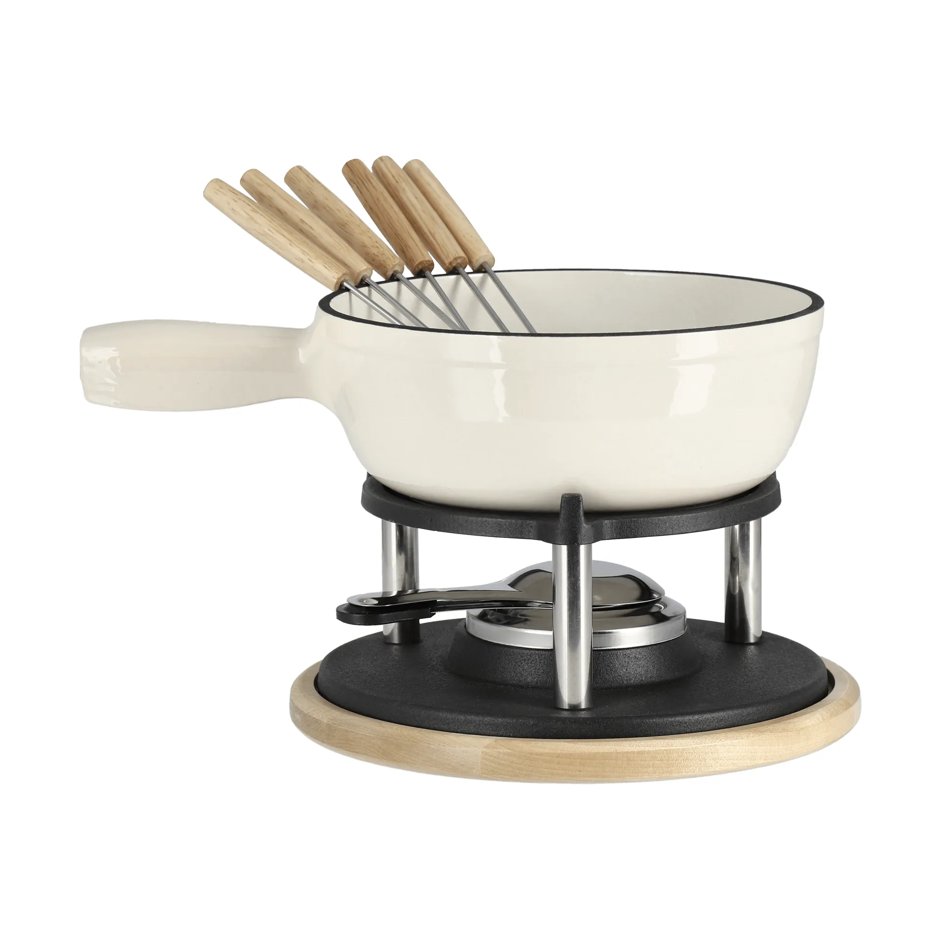 Geëmailleerde fonduepan, Crème, 1,8 L Nordwik