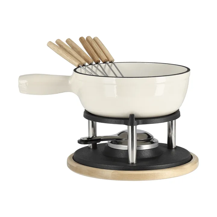 Geëmailleerde fonduepan - Crème, 1,8 L - Nordwik