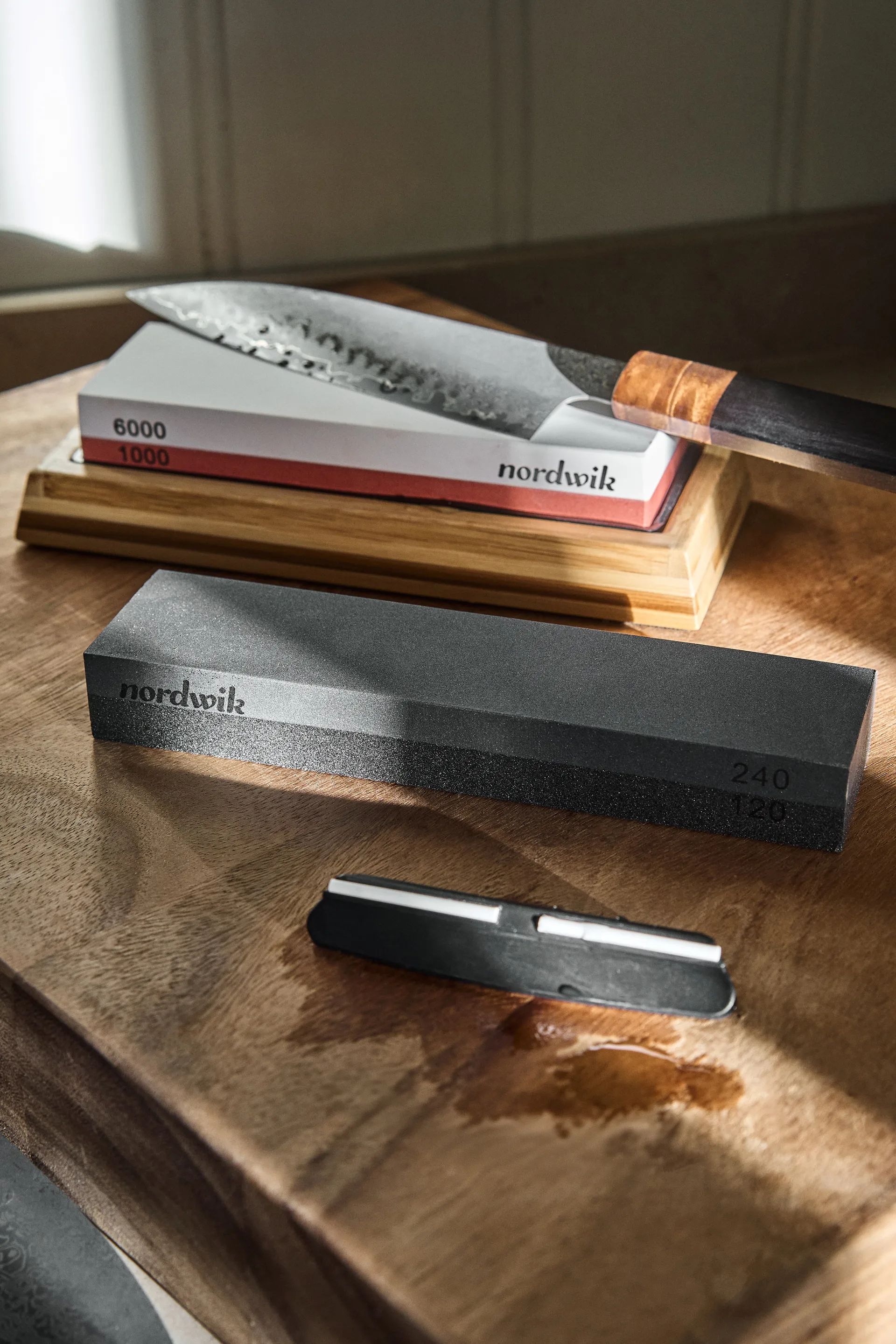 Natte slijpsteen basis slijpen, 120/240 grit Nordwik