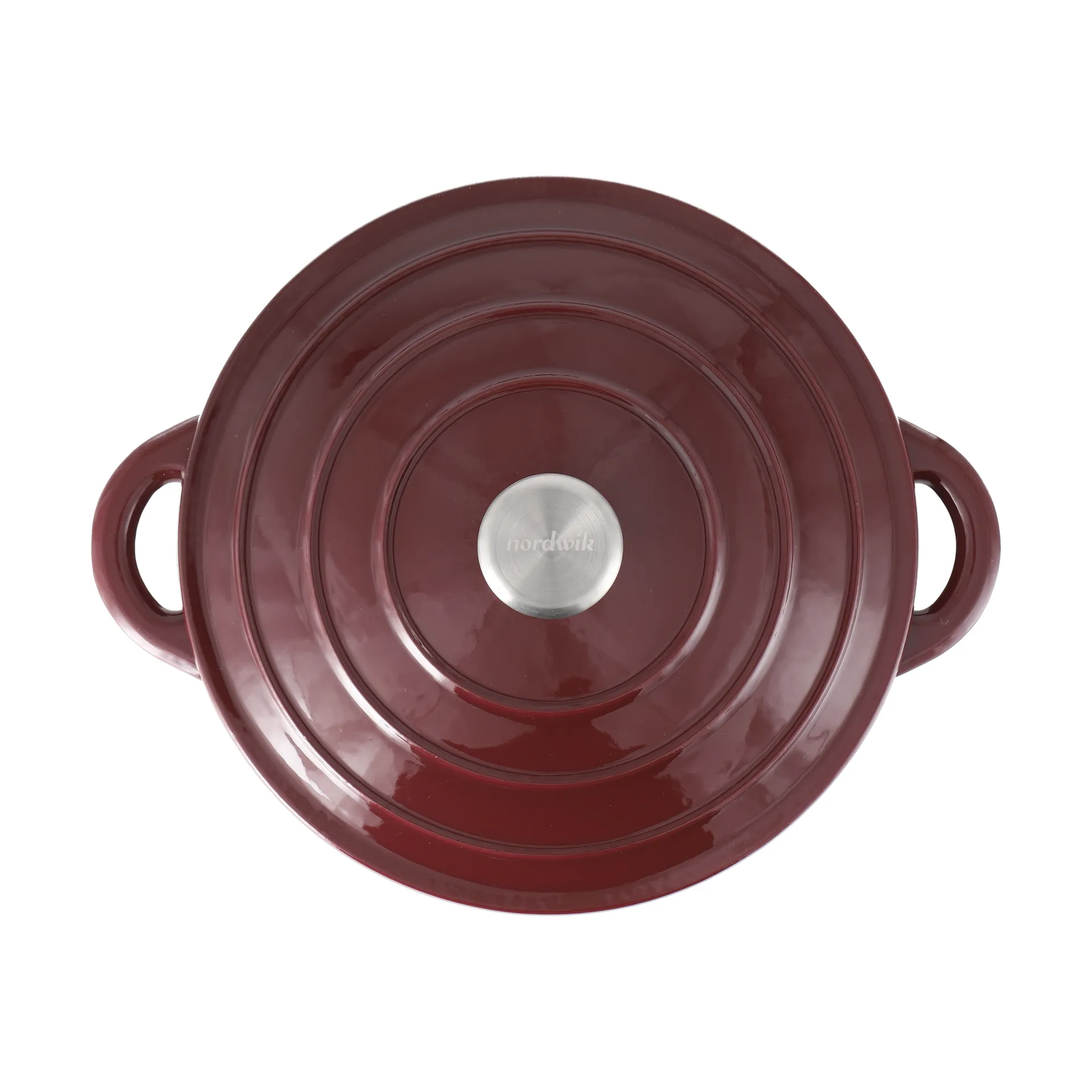 Nordwik gietijzeren pan rond 5 l, Burgundy Nordwik