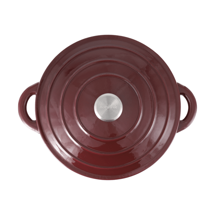 Nordwik gietijzeren pan rond 5 l, Burgundy Nordwik