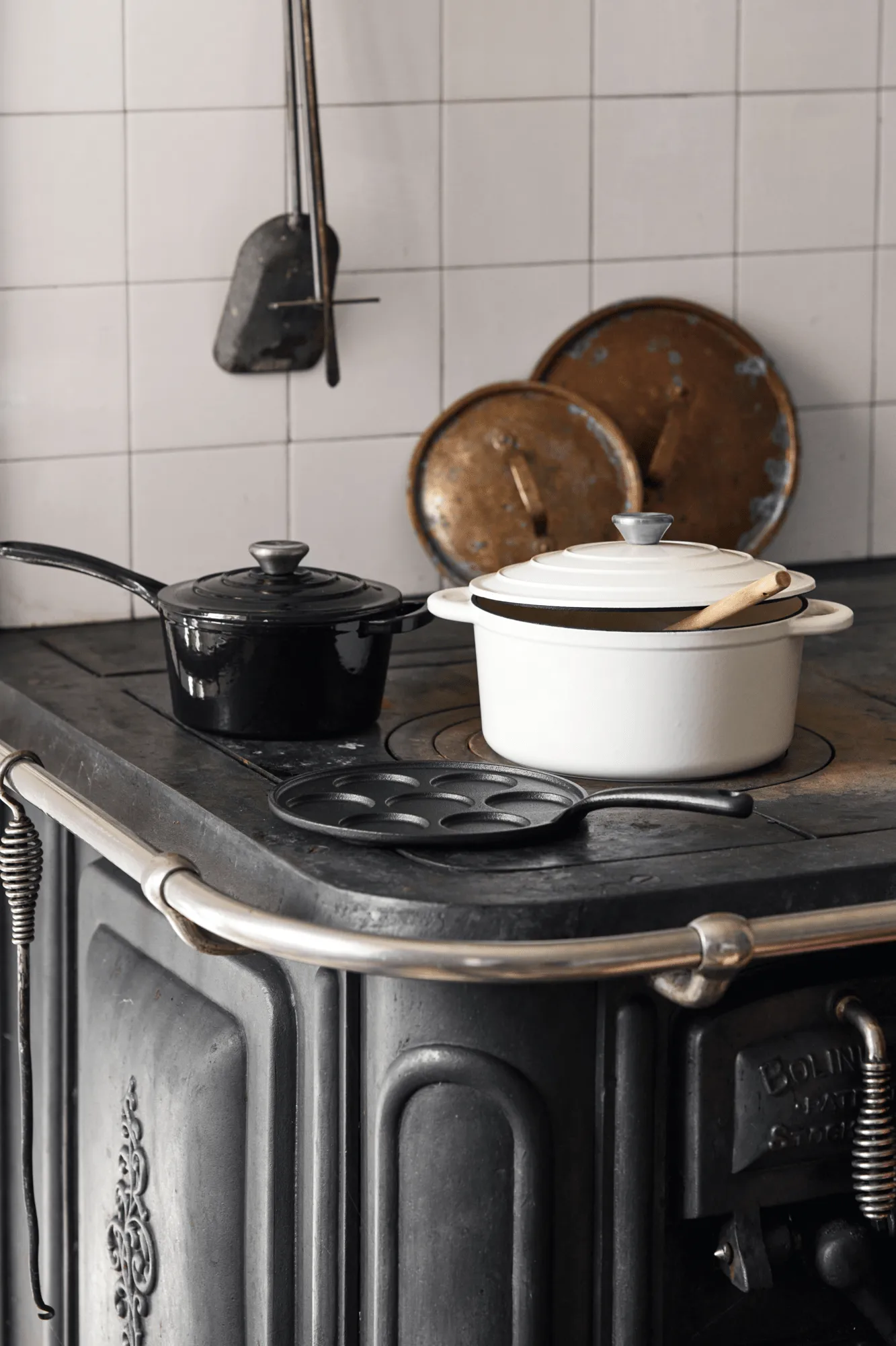 Nordwik gietijzeren pan rond 5 l, Wit-zilver Nordwik