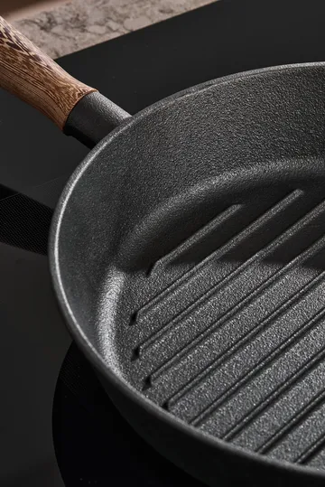 Nordwik grillpan gietijzer met houten handvat - 28 cm - Nordwik
