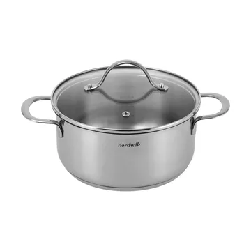 Nordwik kookpan met glazen deksel 2,5 liter - Roestvrij staal - Nordwik