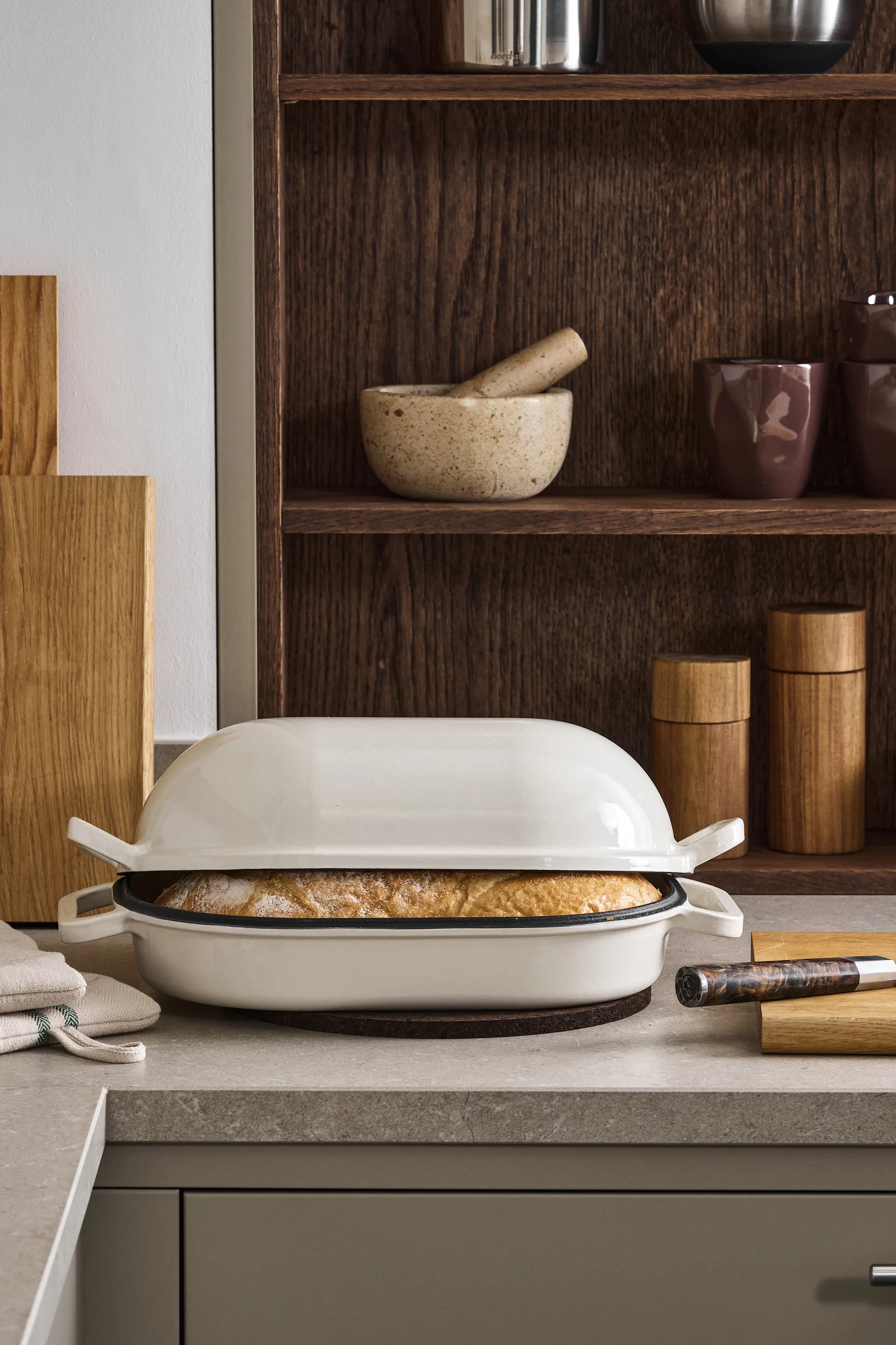 Nordwik Levain broodvorm geëmailleerd 39x26 cm, Crème Nordwik