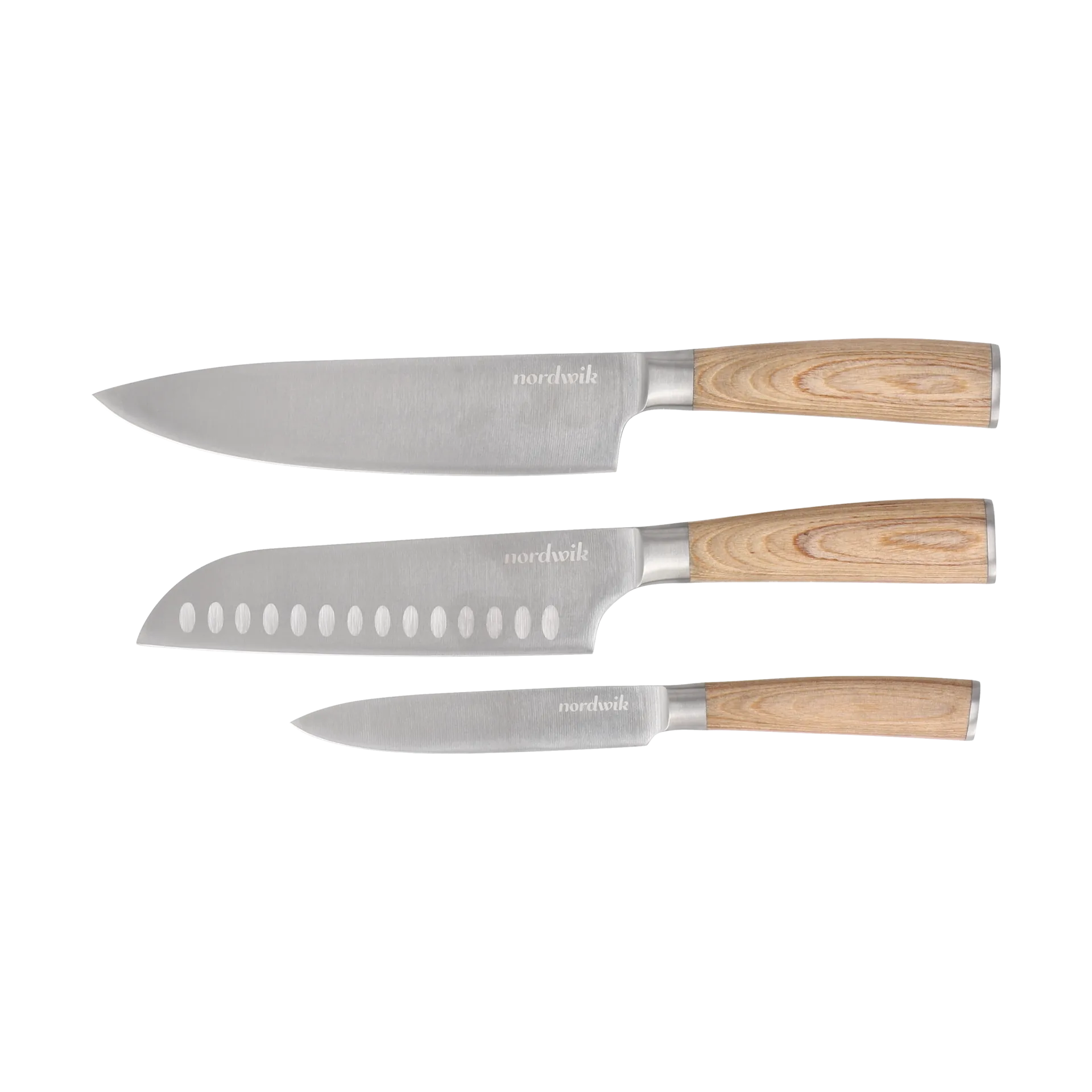 Nordwik messenset 3-delig, Geperst hout Nordwik