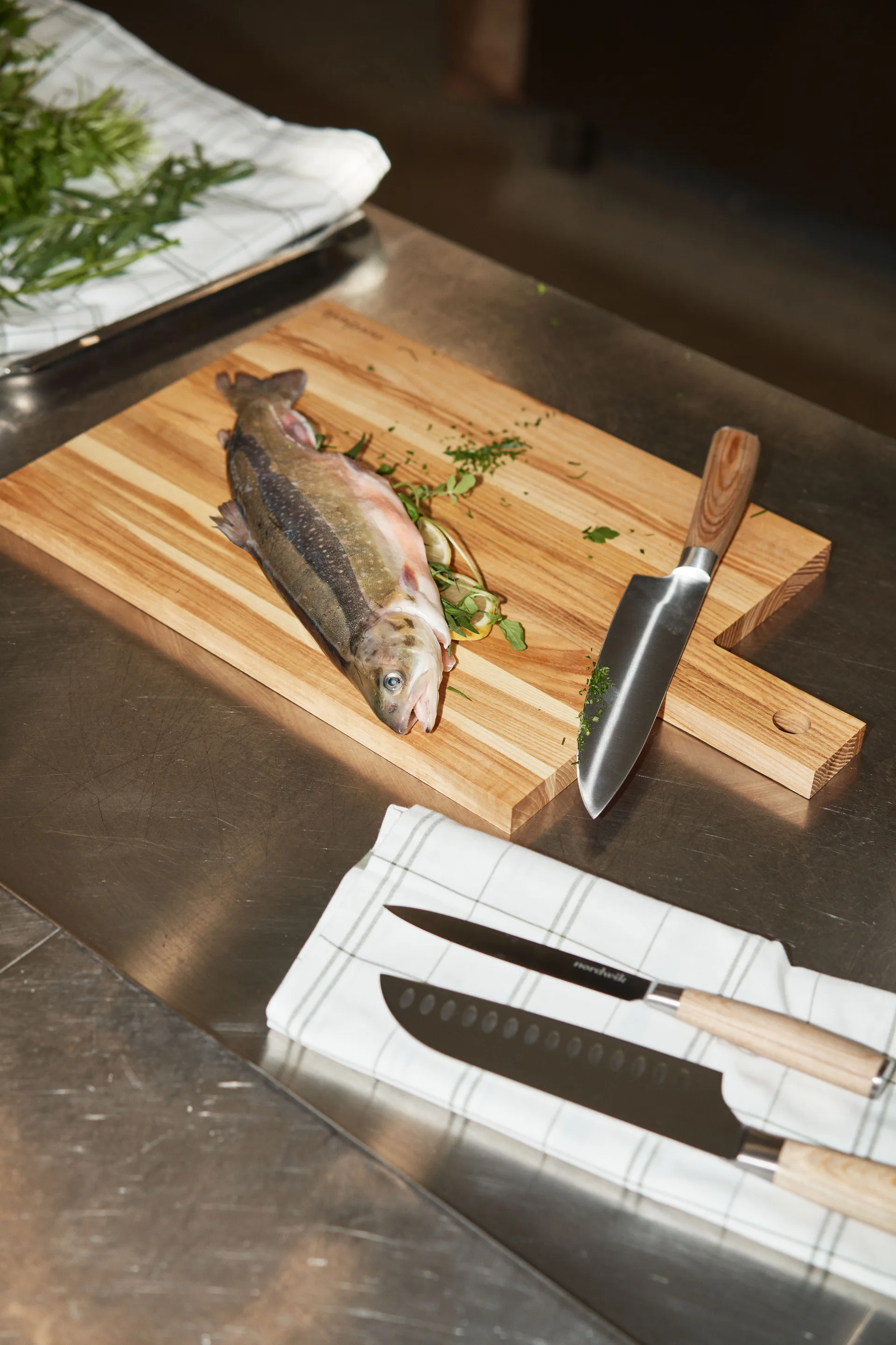 Nordwik messenset 3-delig, Geperst hout Nordwik