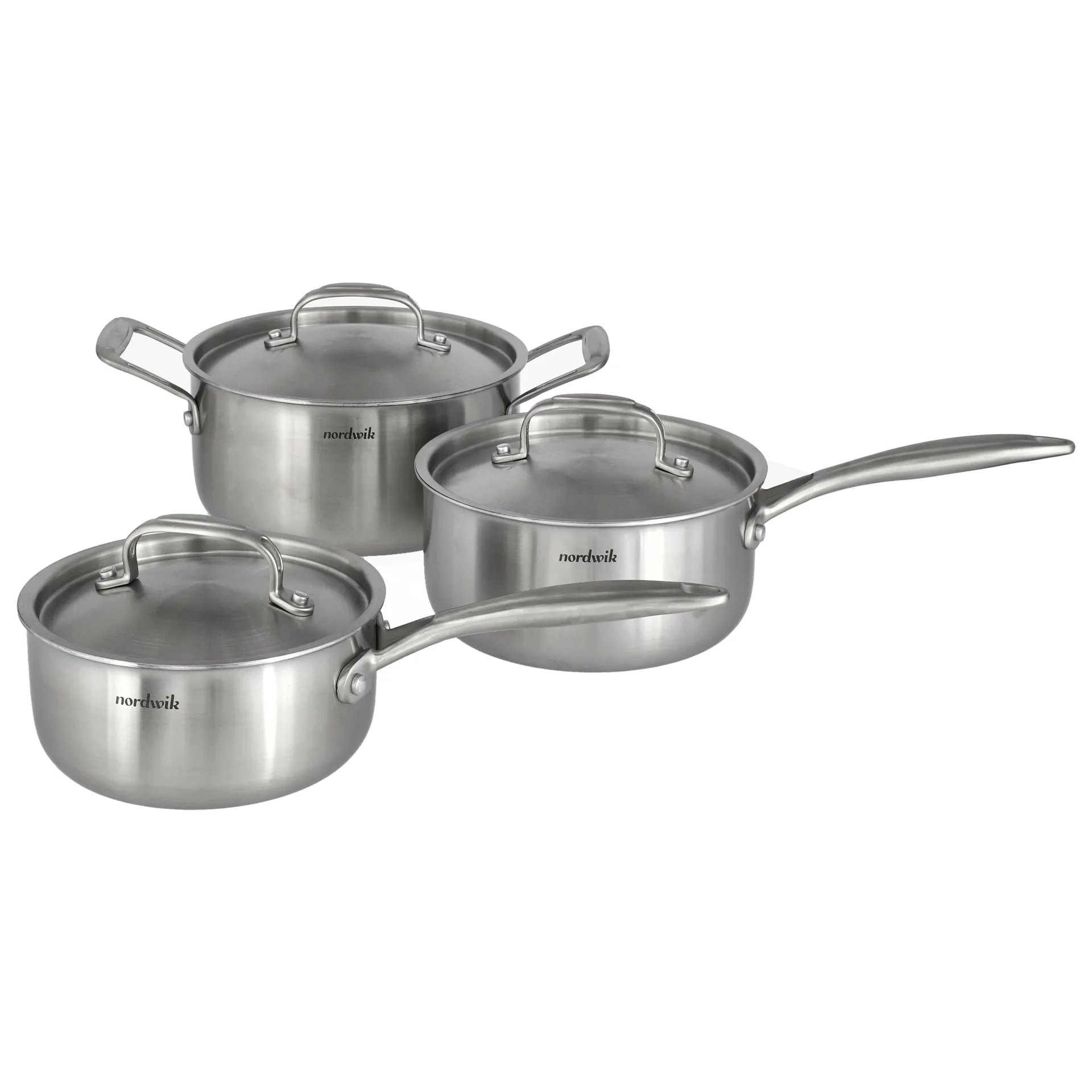 Nordwik pannenset 3-laags 3-delig, 1,5 l, 2 l, 3 l Nordwik