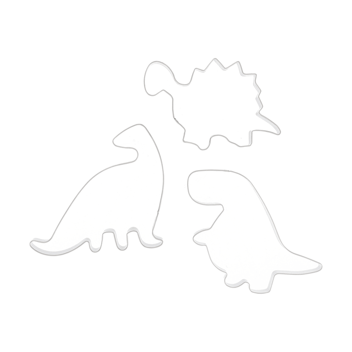 Nordwik peperkoekvorm dinosaurus 3-delig - Roestvrij staal - Nordwik