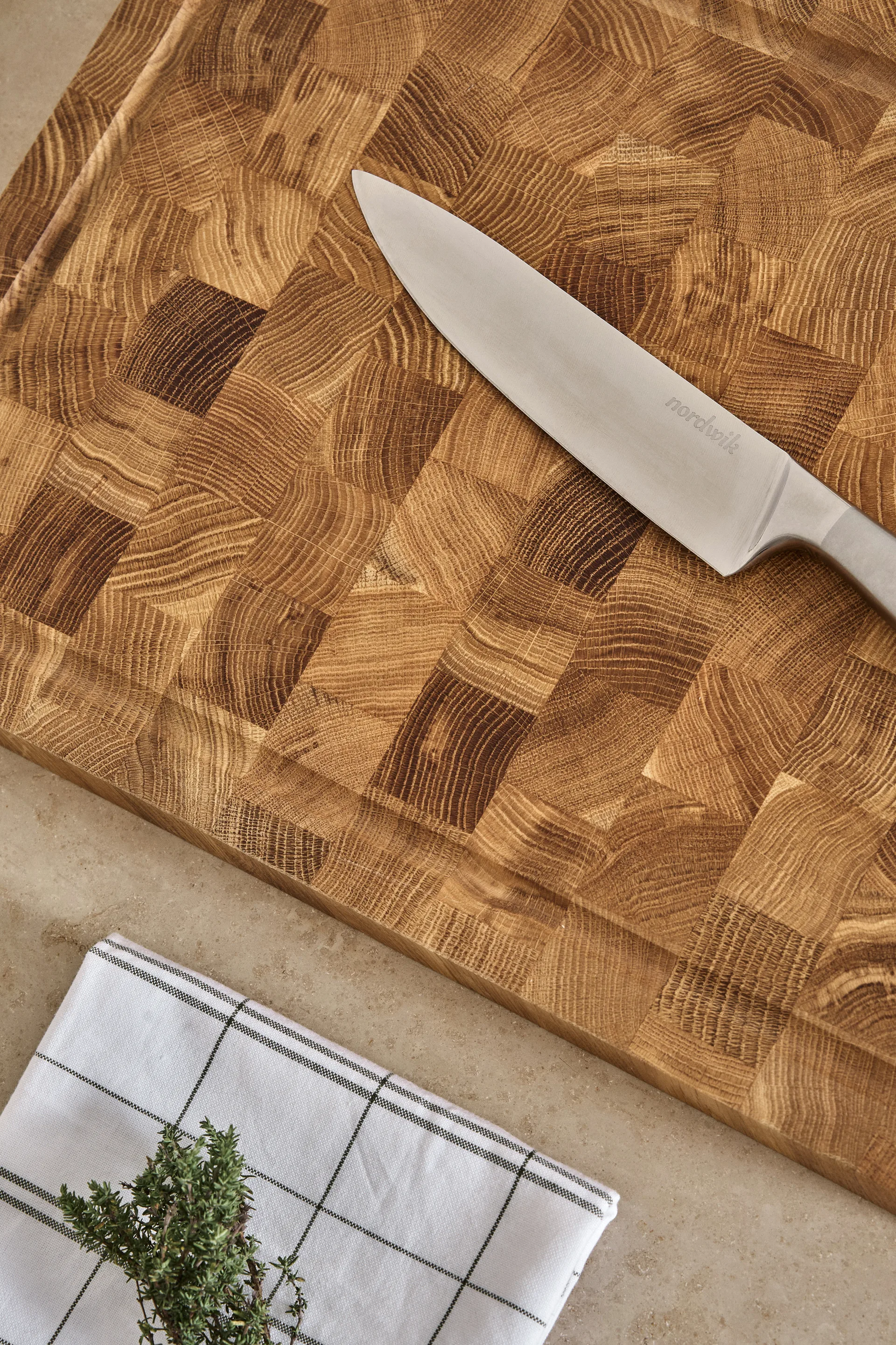 Nordwik snijplank van kopshout met sapgeul 36x46 cm, Eikenhout Nordwik