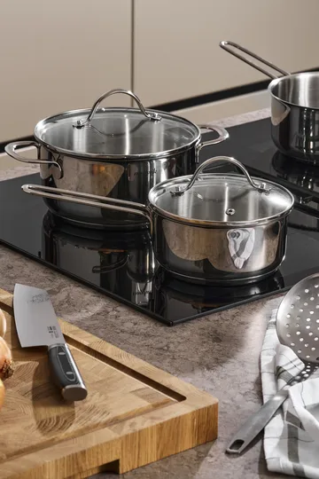 Nordwik steelpan met glasdeksel 1,3 liter - Roestvrij staal - Nordwik